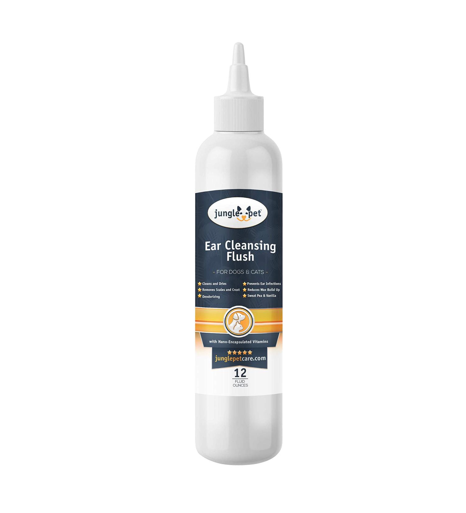 Jungle Pet Sweet Pea Vanilla Dog Ear Cleaner for Cats & Dogs - 12 oz | Deodorizing Solution for Dirt, Wax & Odor - Buy Online on GoSupps.com