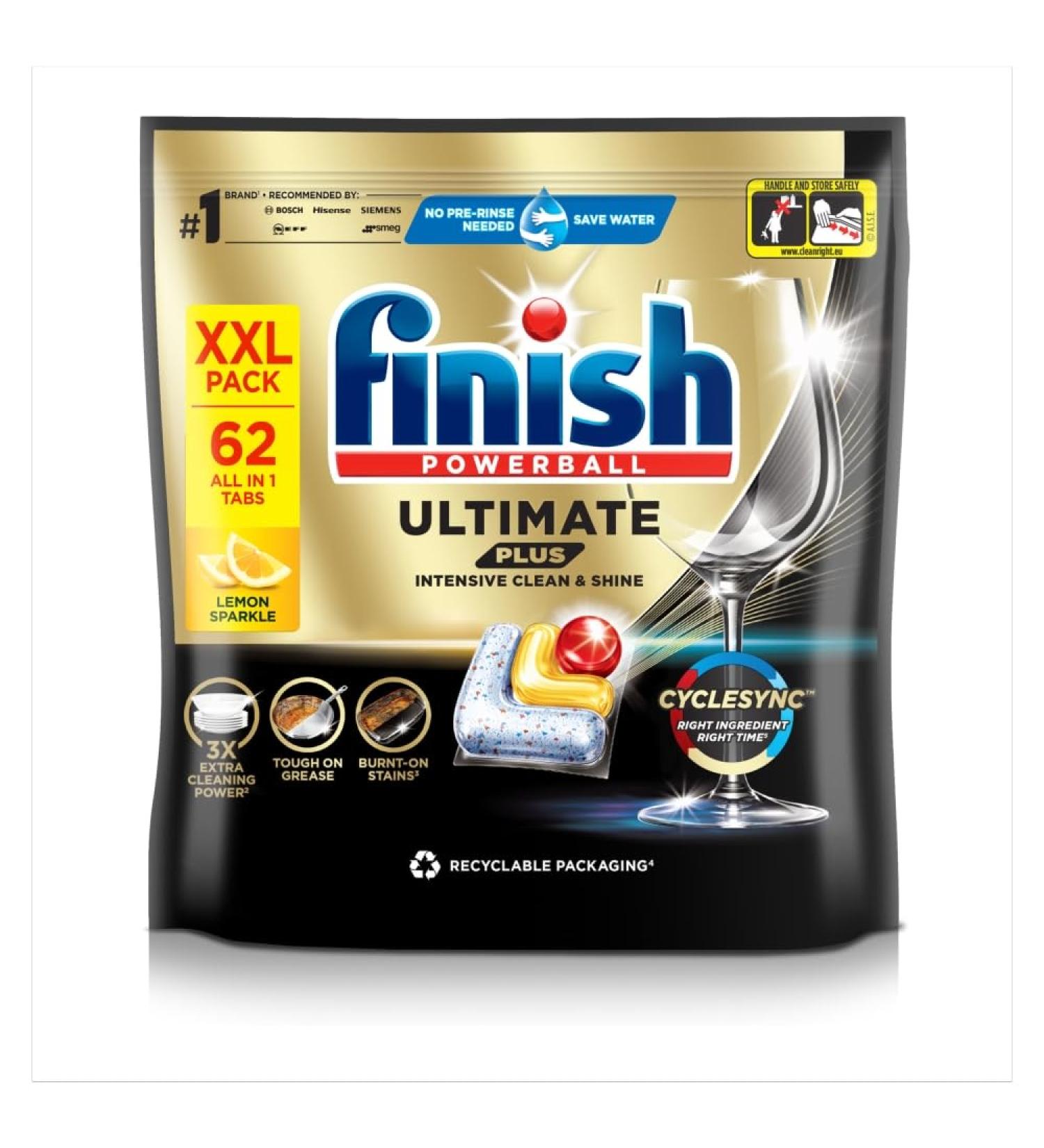 Finish Ultimate Plus 62s Lemon Dishwasher Tablets