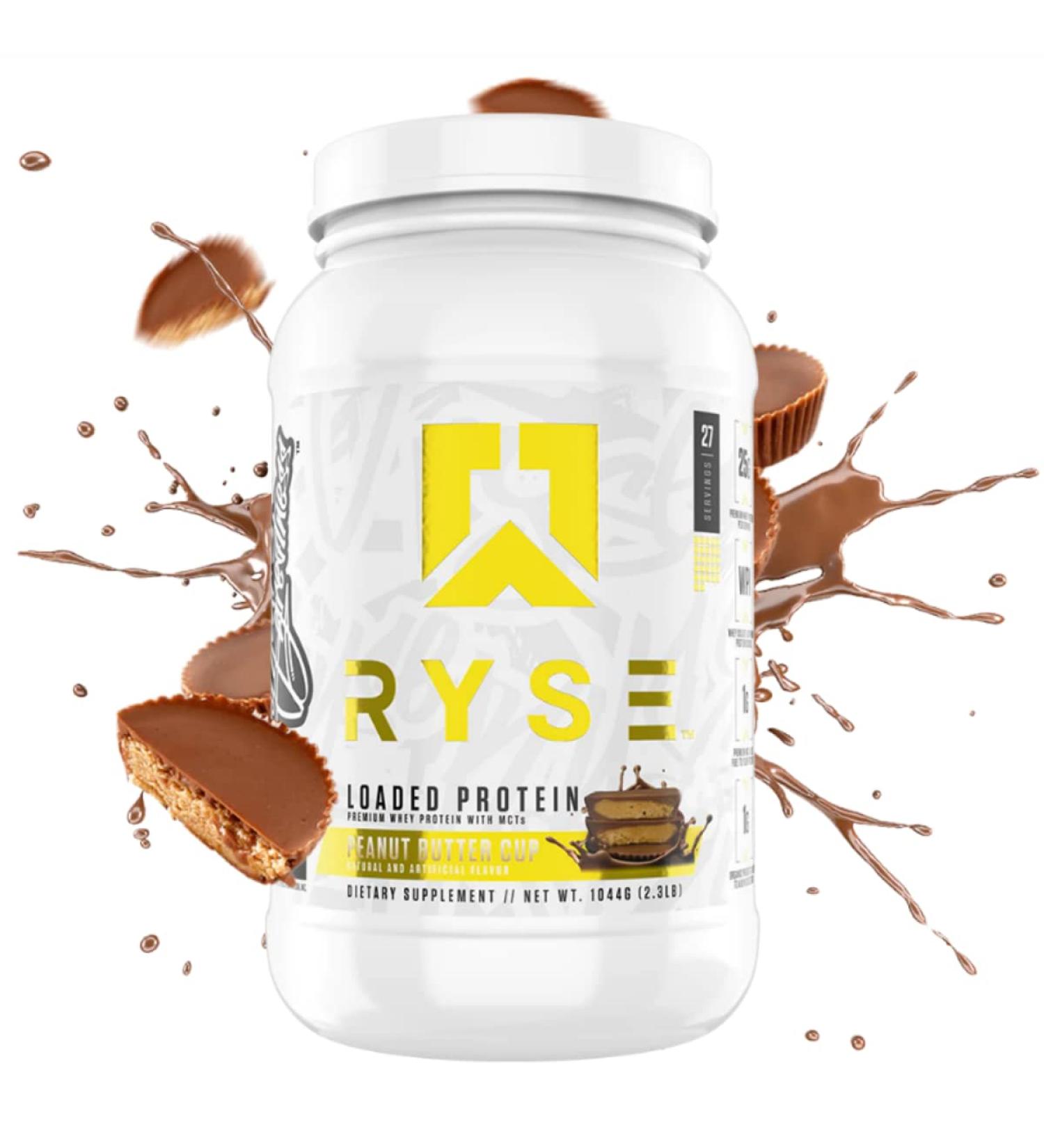 Ryse Core Series Loaded Protein | Chocolate Peanut Butter Cup | 25g Whey Protein | Prebiotic Fiber & MCTs | Low Carb & Sugar | 27 Servings - Buy Online on GoSupps.com