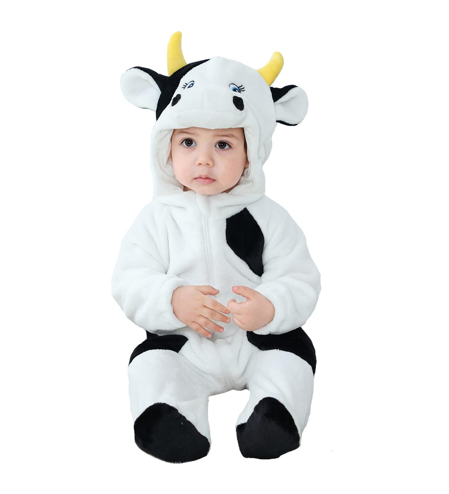 Doladola Baby Hooded Cow Romper | Newborn Loungewear 12-18 Months - Buy Online on GoSupps.com