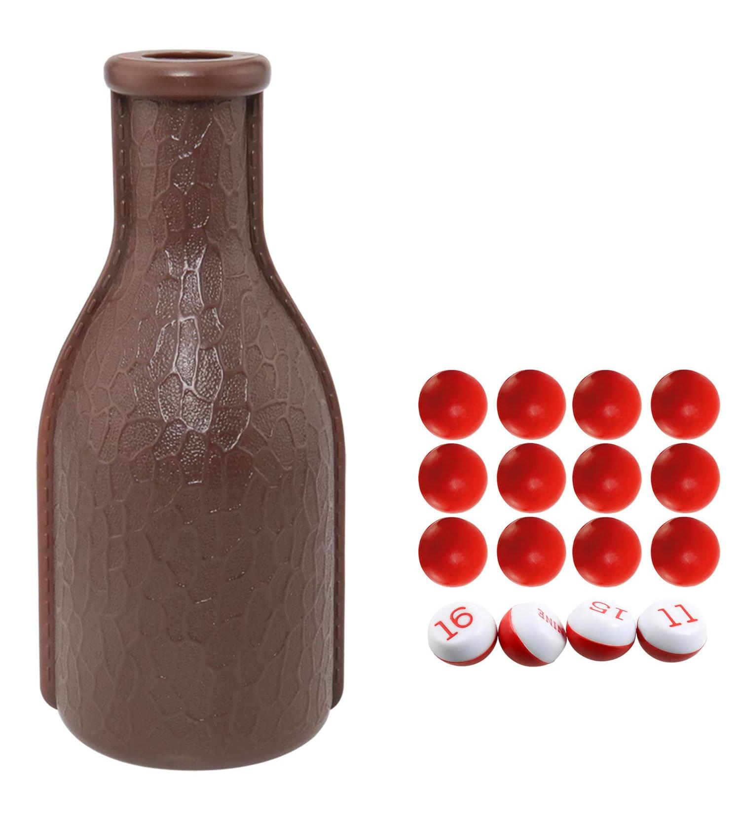 ITROLLE Plastic Kelly Pool Shaker Bottle with 16 Numbered Marbles Tally Peas - Brown Ball - Buy Online on GoSupps.com