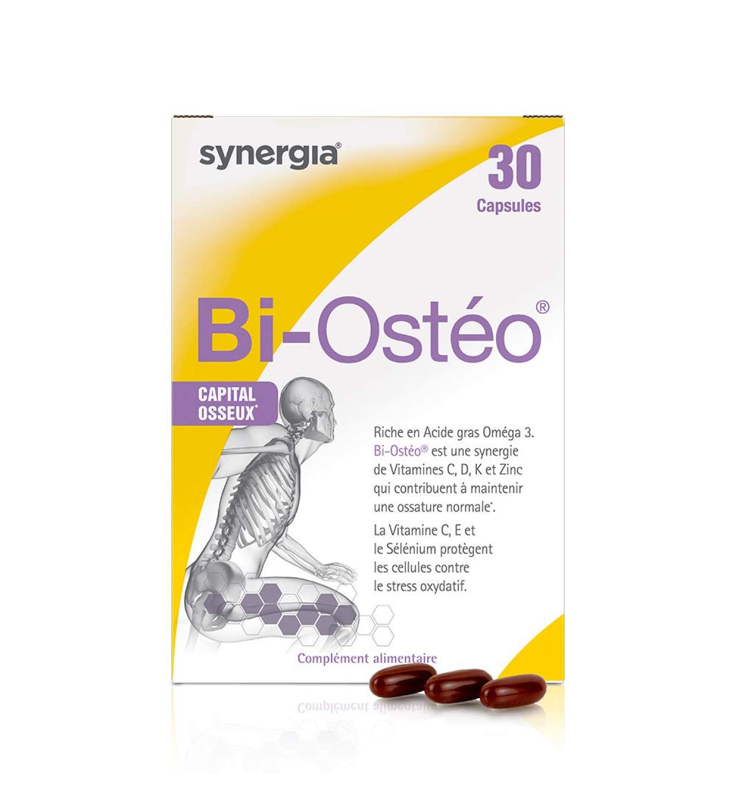 BI-OSTEO 30 Capsules | Supports Bone Capital Maintenance | Omega 3 Fatty Acid Vitamins C D K and E Zinc Selenium | Protects against Oxidative Stress | LABORATORY SYNERGIA - Buy Online on GoSupps.com