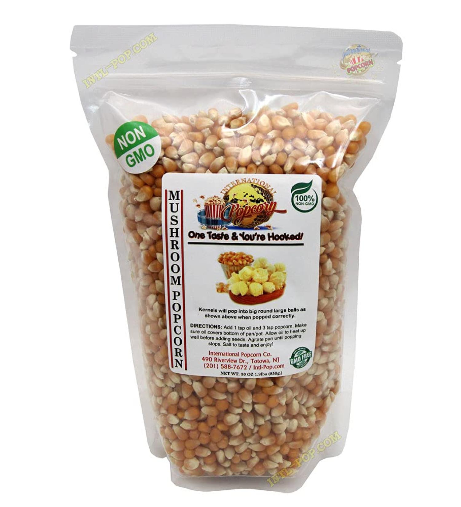 Organically Grown MUSHROOM Popcorn Kernels | Gluten-Free Vegan Snack for Caramel Popcorn | Low Calorie & High Fiber | All-Natural, Non-GMO, Gluten-Free - Buy Online on GoSupps.com