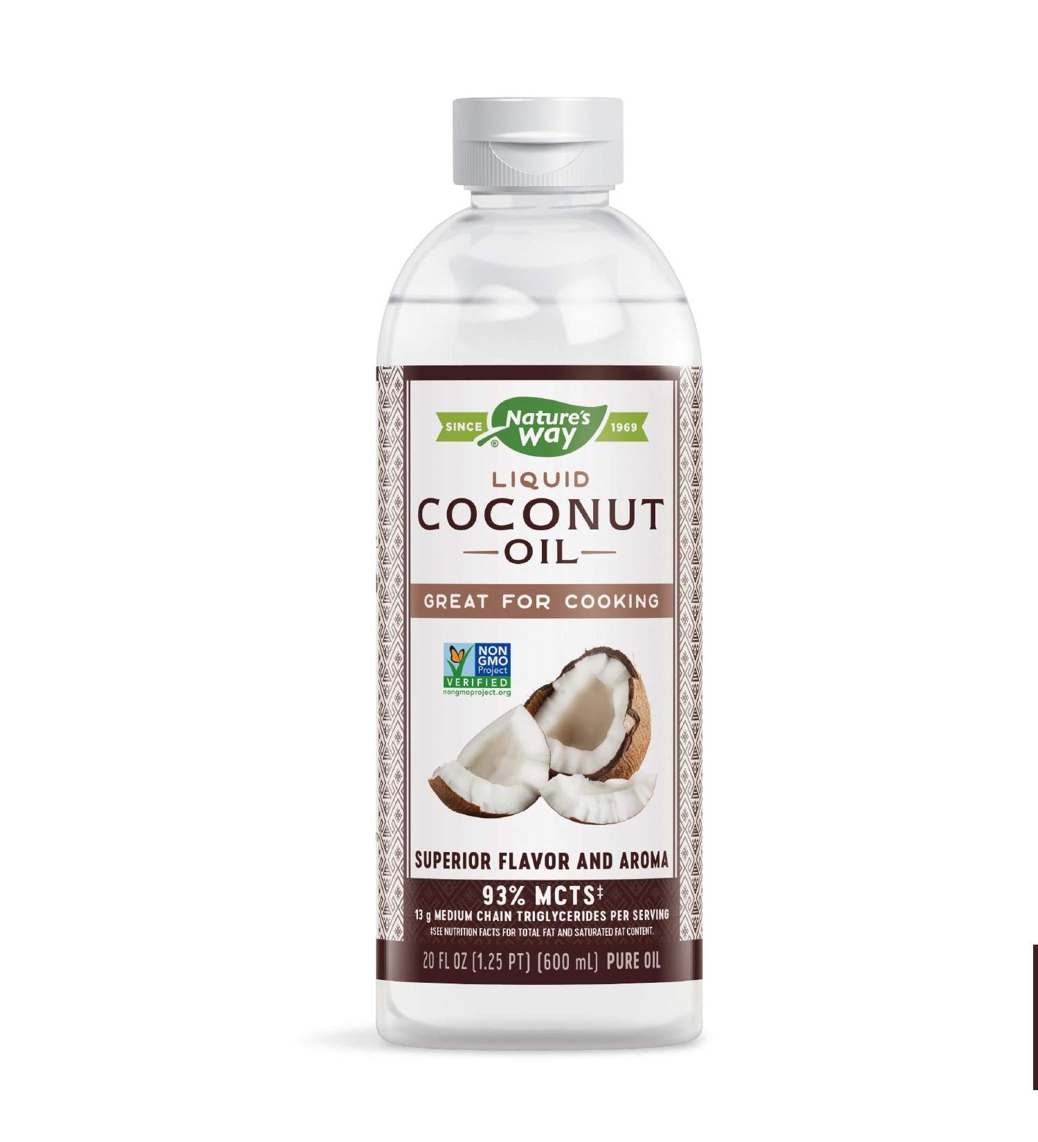 Nature's Way Liquid Coconut Oil 20 Fl. Oz - Non-GMO, Vegan Cooking Oil - Buy Online on GoSupps.com