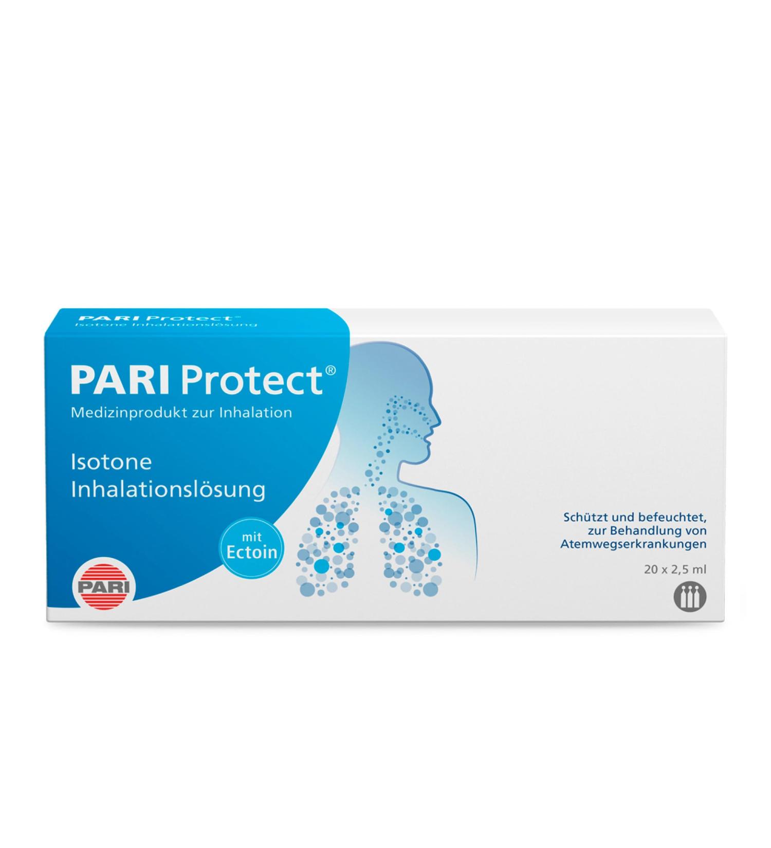 Pari Protect Isotonic Saline for Inhalation - 20 Ampoules (2.5 ml) - Sterile Preservative-Free Eco-Friendly Solution for Infants Children & Adults - Buy Online on GoSupps.com