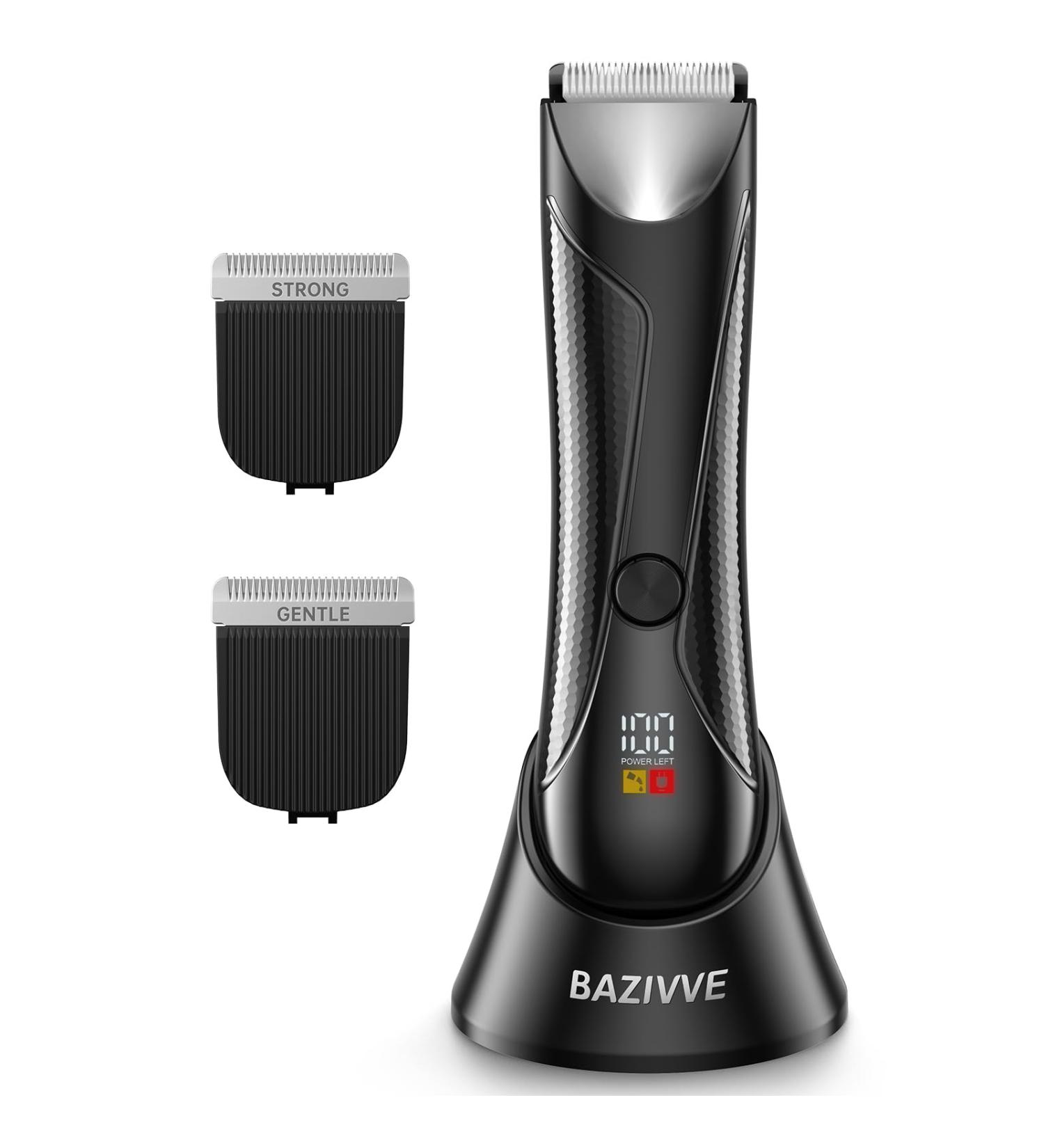 Buy Waterproof Pubic Hair Trimmer for Men - Manscape Groin & Body Shaver with Ceramic Blades LED Display & USB Rechargeable Dock - Buy Online on GoSupps.com