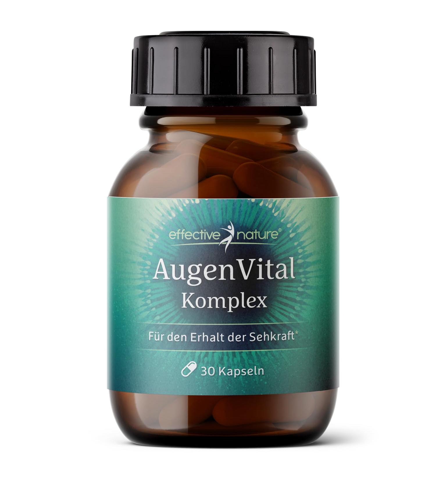 Effective Nature EyeVital Complex - 30 Vegan Capsules with Lutein Zeaxanthin & DHA from Algae Oil for Normal Eyesight - No Synthetic Additives - Buy Online on GoSupps.com