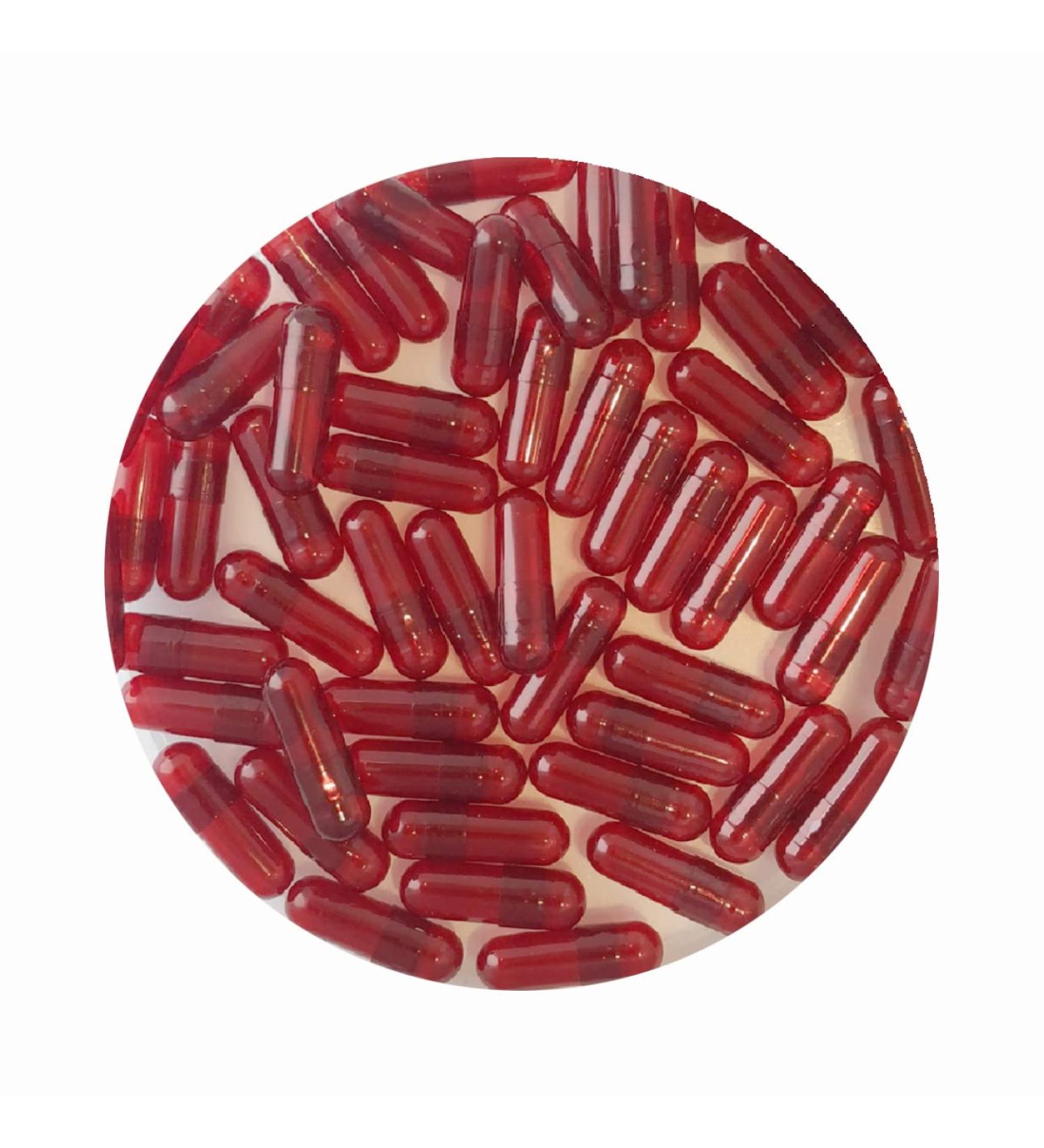 DR T&T HEALTH UK LTD DR T&T Gelatin Capsules Size 0 Clear Red (Pack of 100)