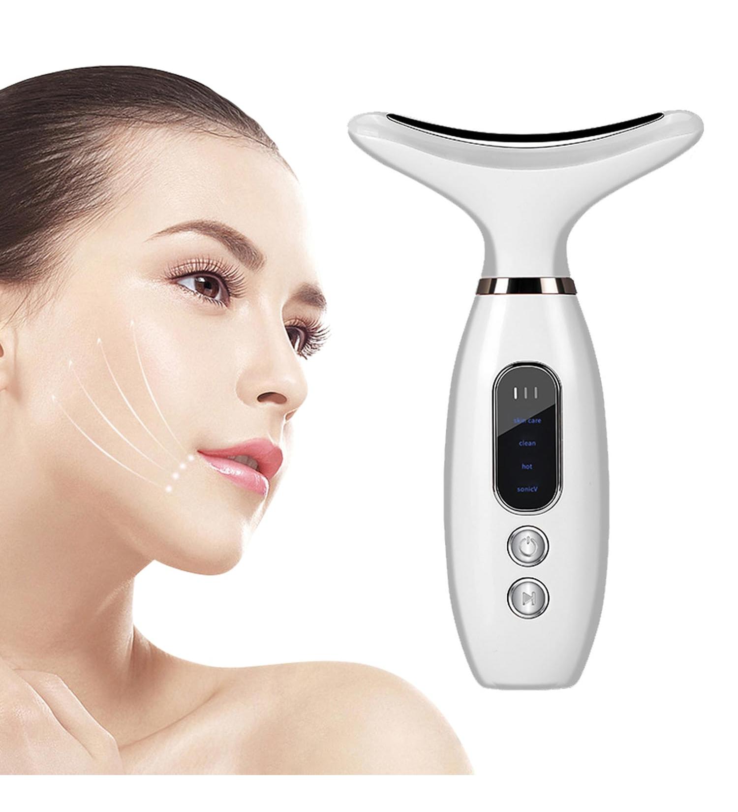 Red Light Therapy Wand for Face & Neck | 4 Color LED Massager for Skin Care & Beauty | Vibrating & Warming Function - Buy Online on GoSupps.com