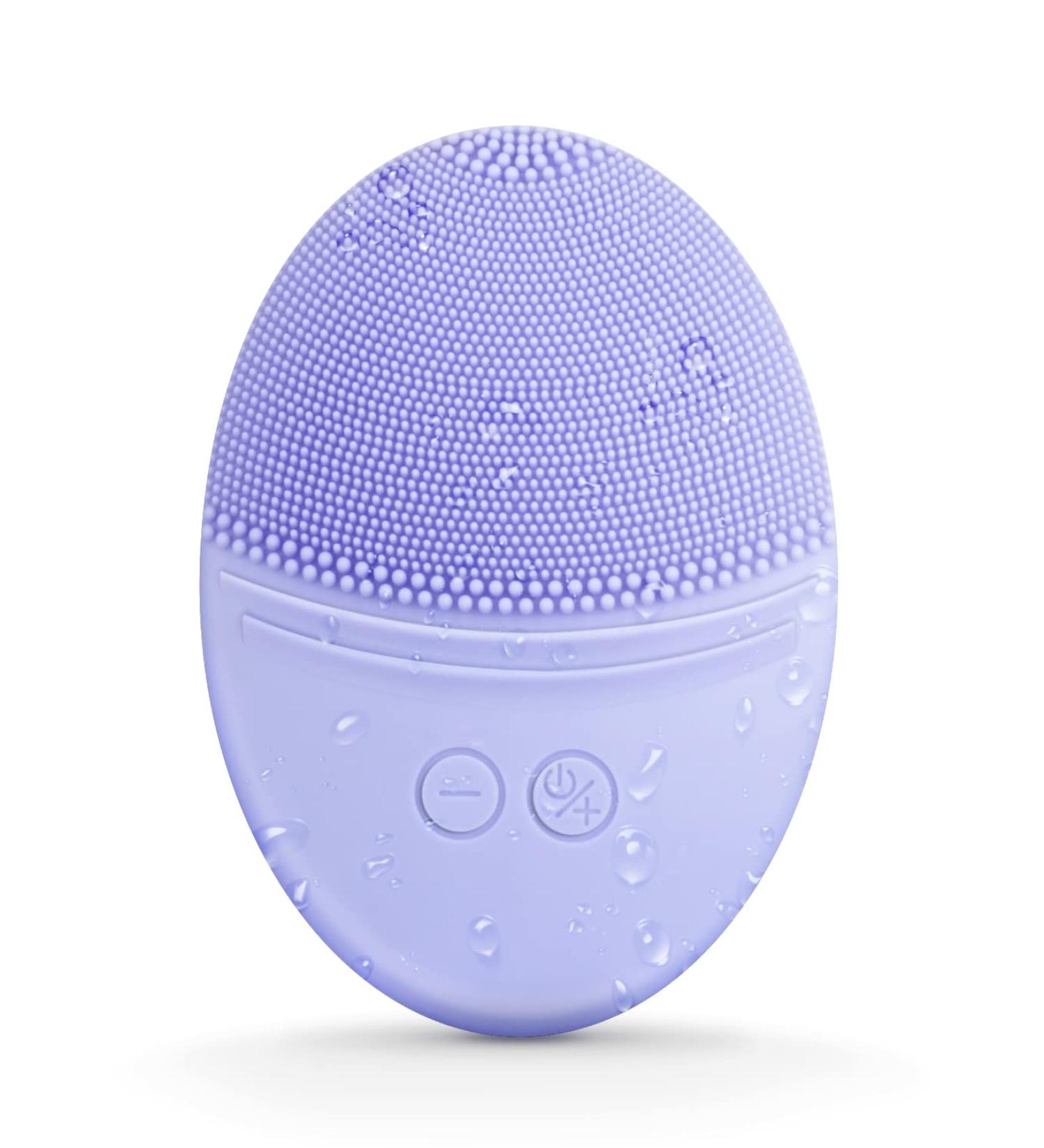 EZBASICS Silicone Facial Cleansing Brush - Waterproof Sonic Vibrating Face Brush for Deep Cleansing and Exfoliating - Violet - Buy Online on GoSupps.com