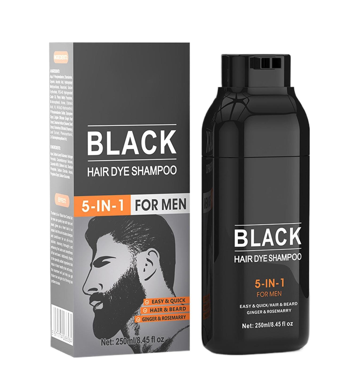  Mlllokfki Natural Hair Color Hair Dye 5 en 1 Black Shampoo Dye Plant Shampoing Gray Hairs Coverage Unisexe Hair Color Gentle Hairs Dye Easy Color Application for Men and Women - Buy Online on GoSupps.com