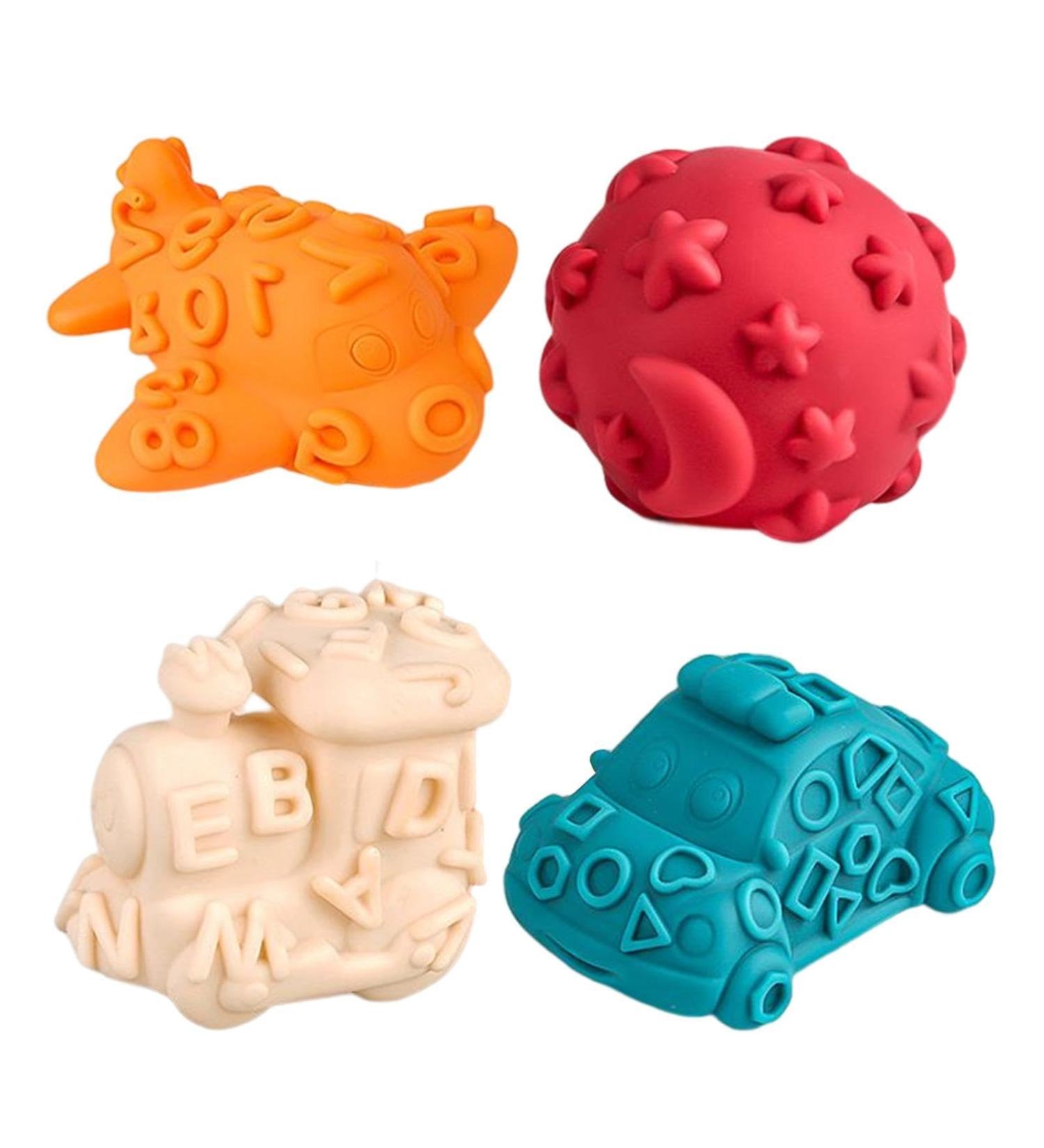 Shxupjn Sensory Balls for Children - Soft Bite Ring Toys Bright Colorful Massage Balls Multi-Sensory Gifts for Newborns & Kids - Buy Online on GoSupps.com