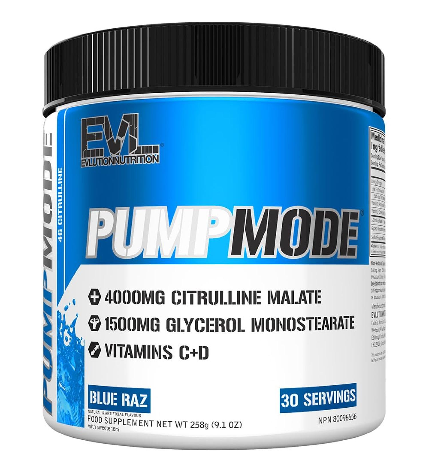 Evlution Intense Pump Pre Workout Powder - Evlution Nutrition Stim Free Nitric Oxide Booster Supplement for Enhanced Focus Energy Endurance and Vascularity (30 Servings) - Blue Raz - Buy Online on GoSupps.com