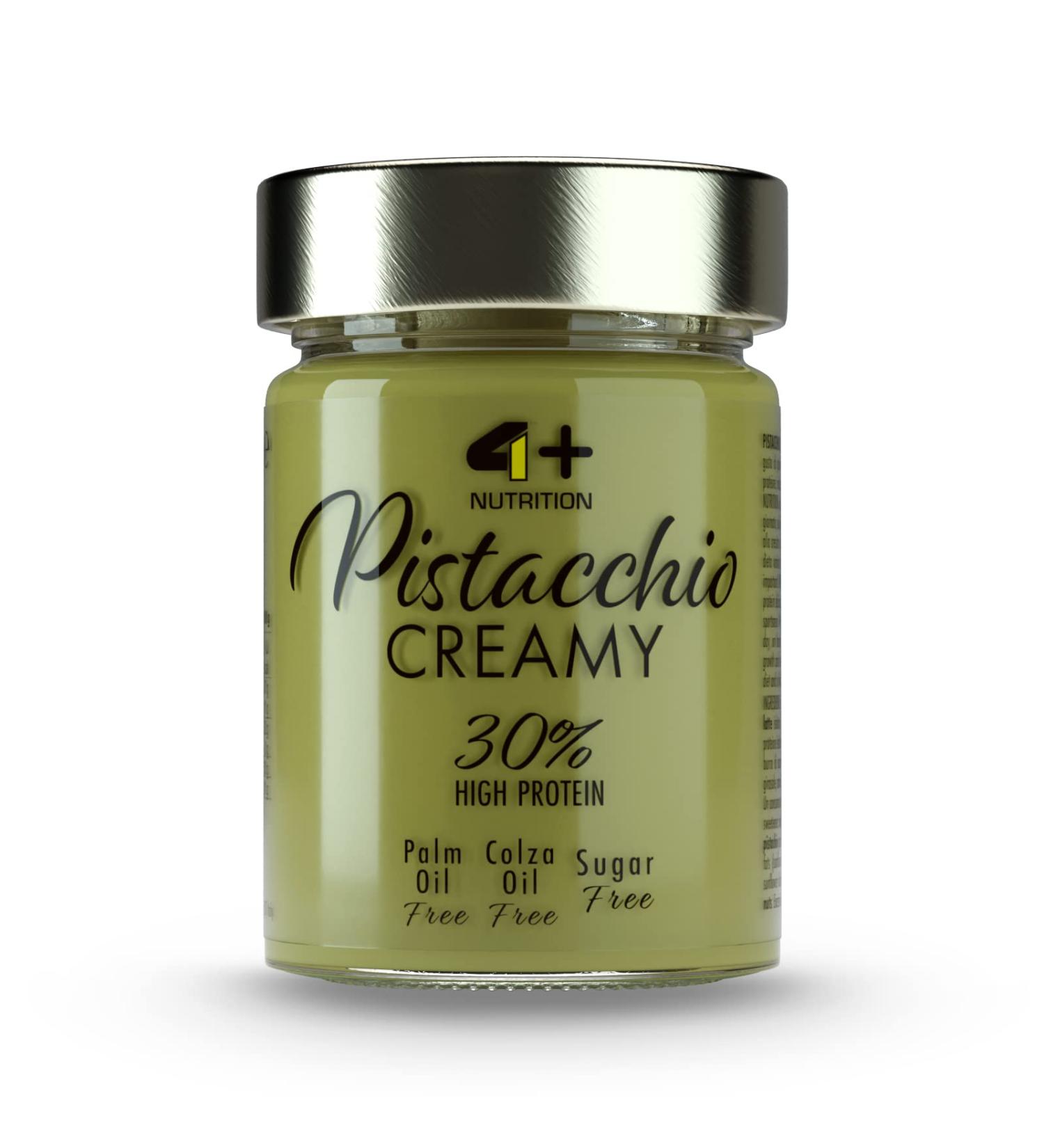 4+ Nutrition Pistacchio Creamy Spread - Sugar Free - High Protein - Natural Flavor - Keto-Friendly For Snacks  Desserts & Breakfast - Gourmet Taste  No Palm Oil - Imported From Italy - 300g - Buy Online on GoSupps.com