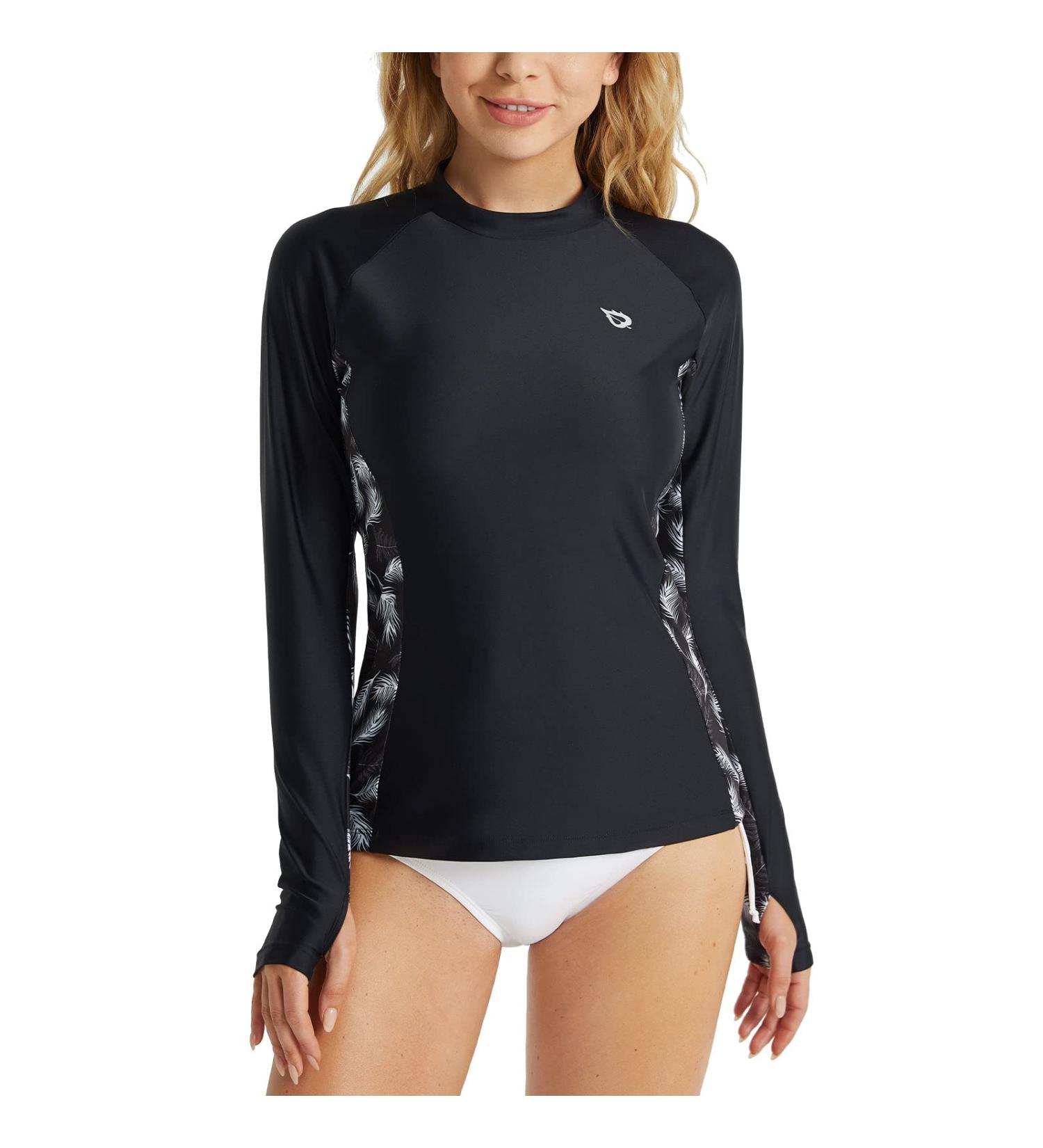 BALEAF Women's Rash Guard Swimsuit Top UPF 50+ Long Sleeve Diving Shirt - XX-Large Black - Buy Online on GoSupps.com