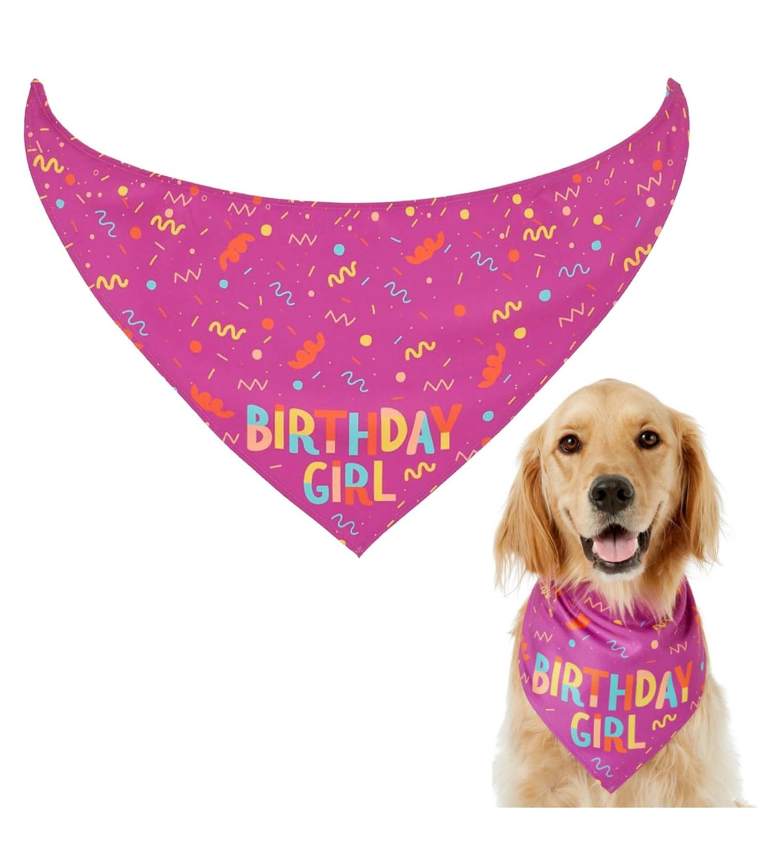 NPQ Pink Dog Birthday Bandana Adjustable Pet Birthday Bandana for Samll Dog Cat Pig Ect Your Pet's Special Day for Small Pets Birthday Party Supplies - Buy Online on GoSupps.com
