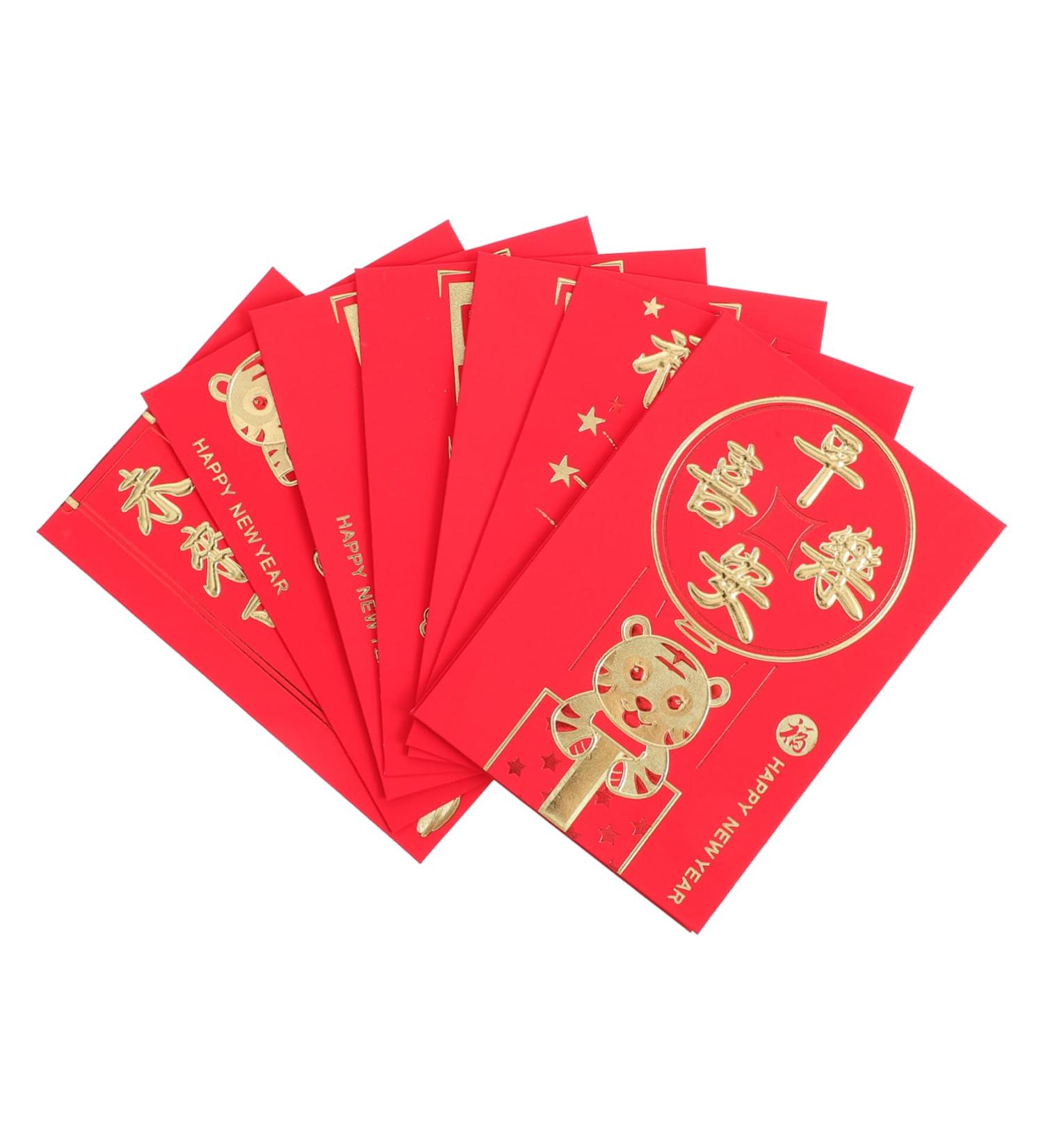Lurrose 48pcs Year of The Tiger Red Envelope Lucky Money 2022 Hong Bao Envelope Lucky Money Envelopes Year of Hong Bao Red Envelope for New Year Lucky Money Packet Pocket China Paper Red Golden 11.5X8X0.1CM - Buy Online on GoSupps.com