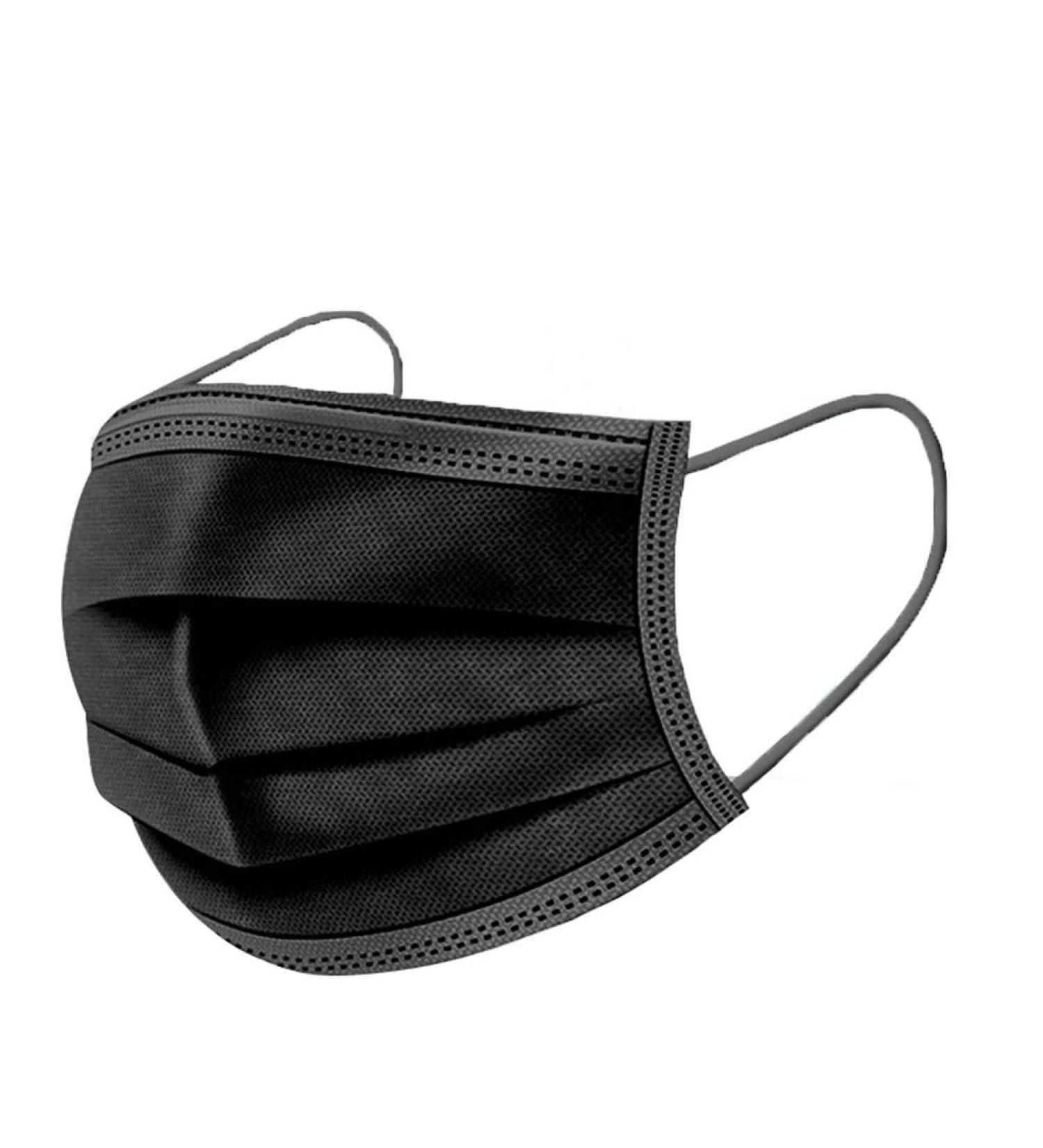 IPinglonk 50 pieces adult_mund protection disposable 3-layer monochrome breathable mouth and nose protection cover multifunction cloth Neckuch Bandana (50 pieces-black unit size)