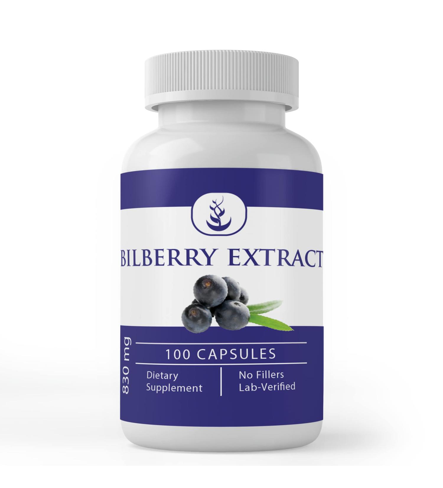 Bilberry Extract Capsules (100ct) - Pure Original Ingredients, No Additives, Lab Verified - Buy Online on GoSupps.com
