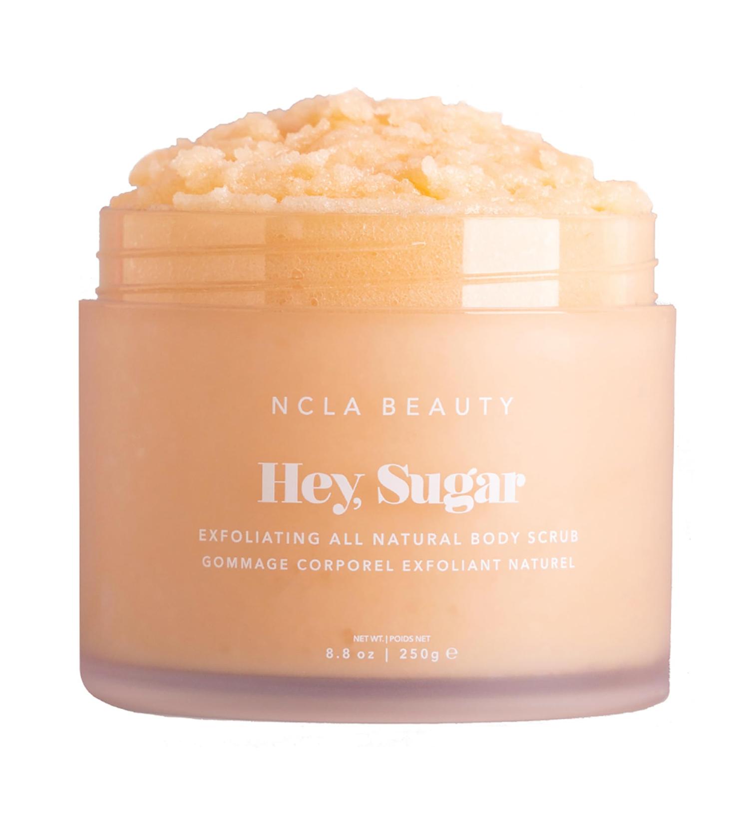 NCLA Beauty Hey Sugar All Natural Body Scrub - Moisturizing Exfoliating Sugar Scrub - Shea Cocoa and Mango Butters - Papaya Vanilla - 8.8 oz