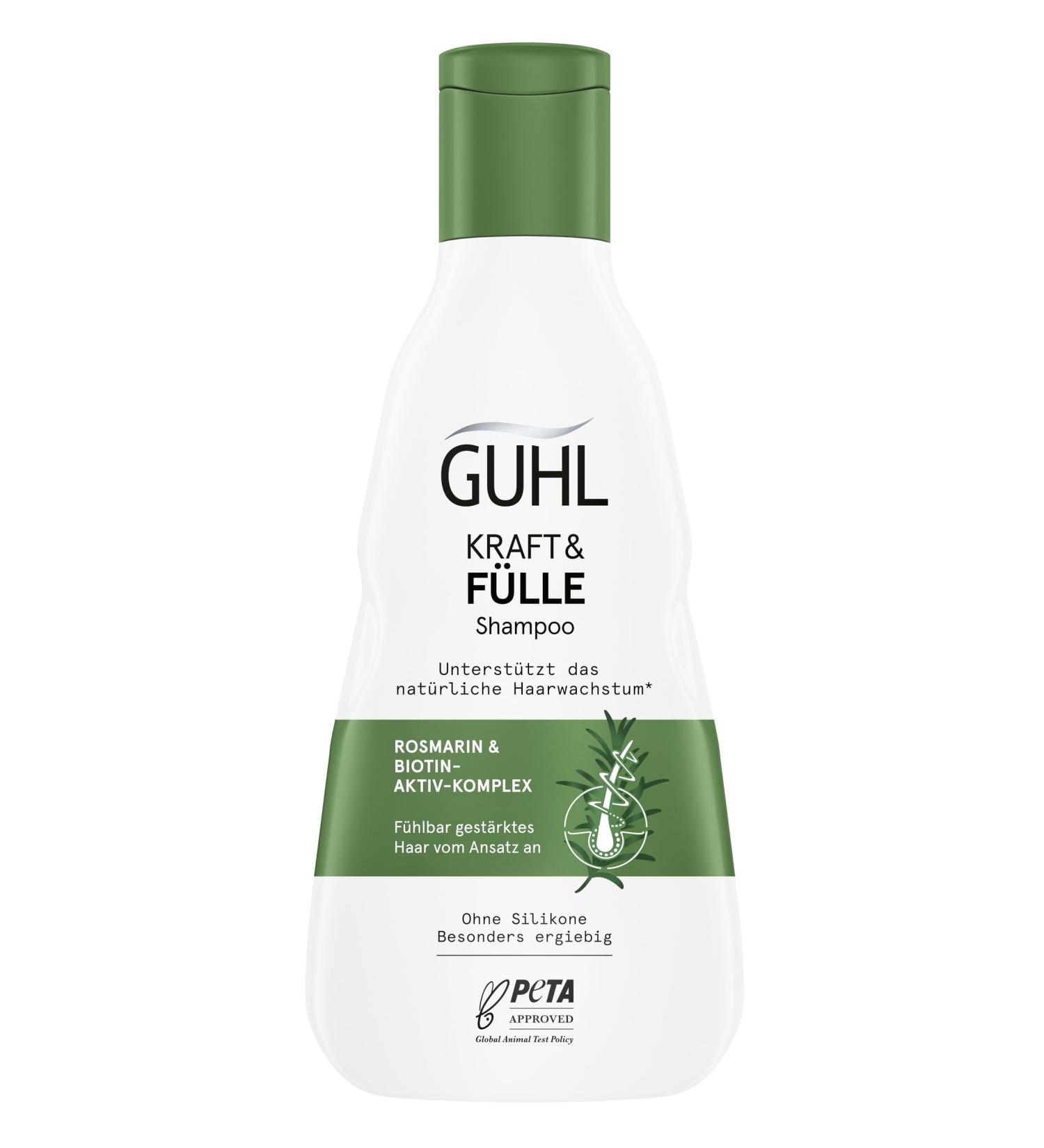  Guhl Guhl Strength & Pleine Shampoo - Significantly strengthened hair from the roots - Capacity: 250 ml - With active complex with rosemary and biotin - Buy Online on GoSupps.com