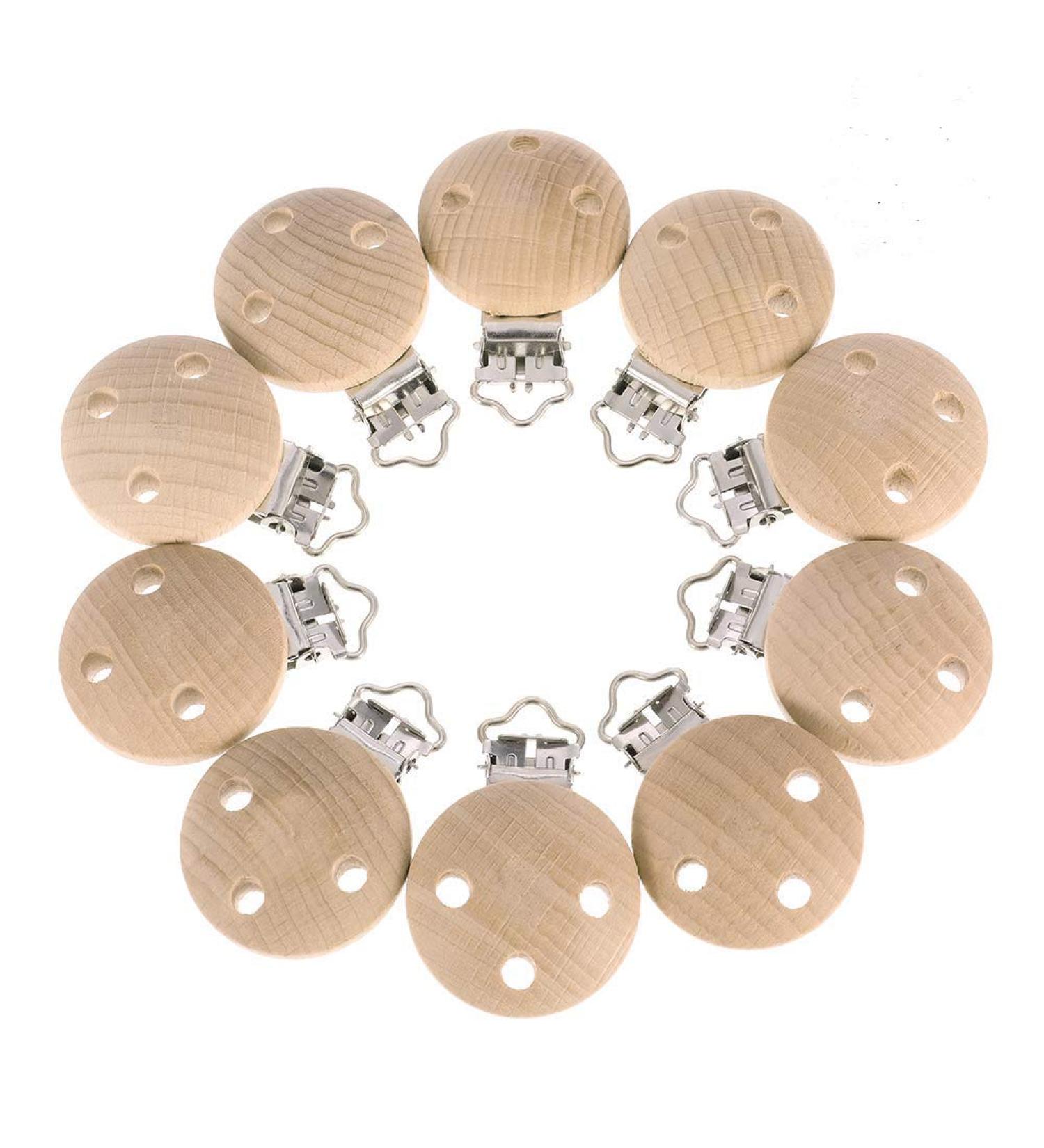 Bohoman 10-Piece Baby Pacifier Clips | Wooden Pacifier Chain & Dummy Nipple Holders | International Shipping Available - Buy Online on GoSupps.com