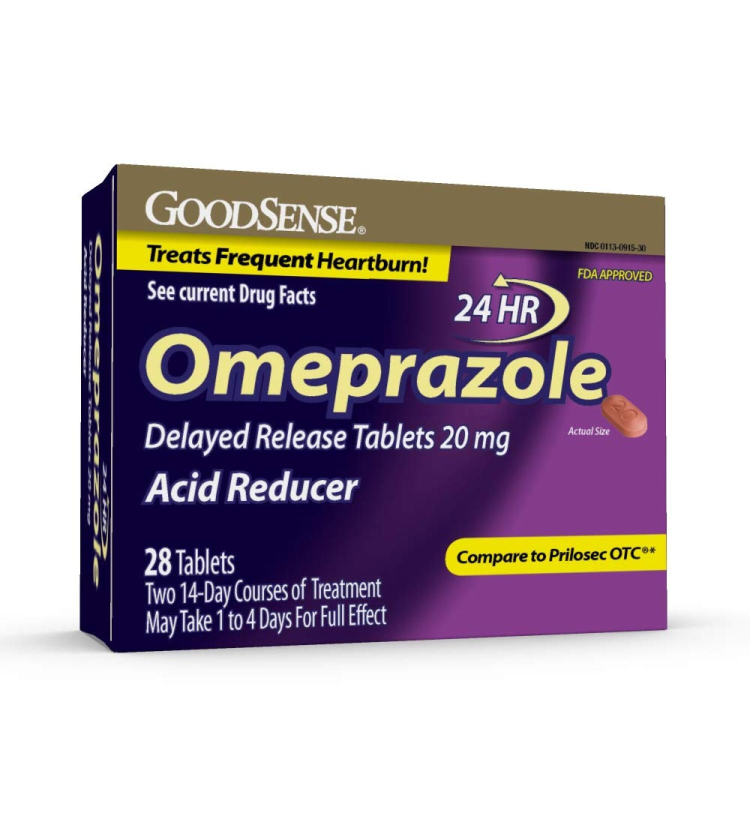 GoodSense Omeprazole Delayed Release Tablets 20 mg Acid Reducer Treats Frequent Heartburn 28 Count - Buy Online on GoSupps.com