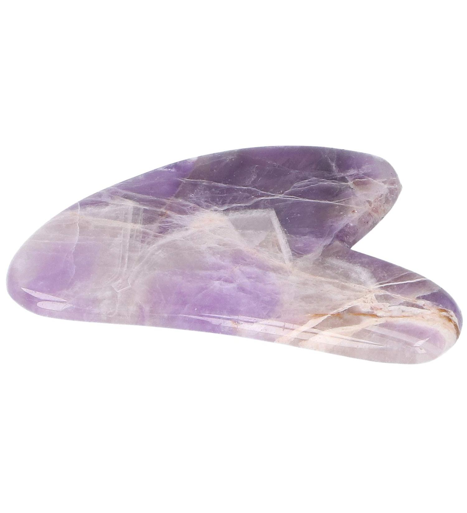 Verdant Touch Heart-Shaped Scraping Board | Amethyst Gua Sha Massage Tool for Face Shoulder Leg Belly Back - International Shipping Available - Buy Online on GoSupps.com