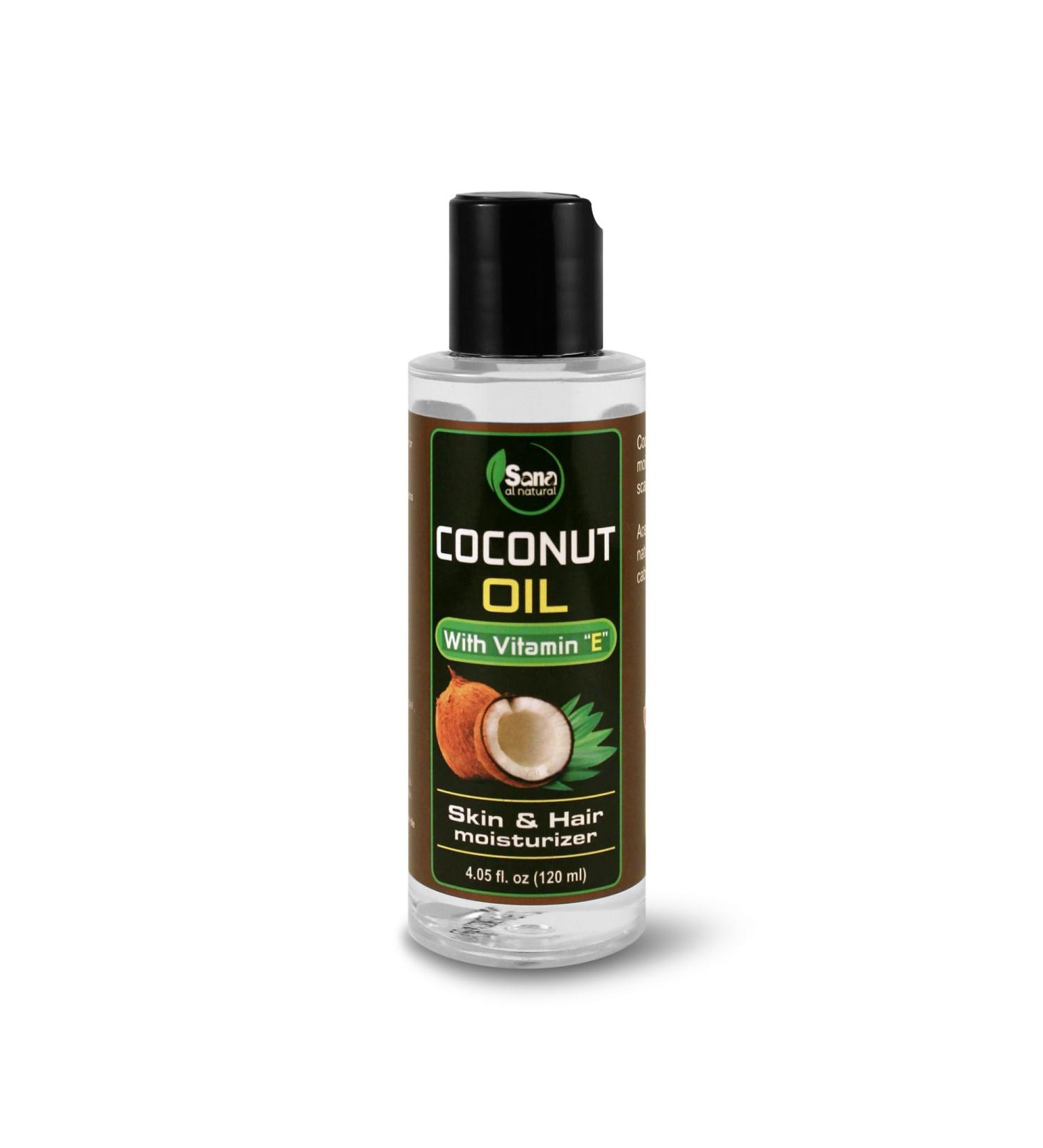 ACEITE DE COCO LIQUIDO. HUMECTANTE DE PIEL Y CABELLO. REFORZADO CON VITAMINA E 120 ML. COCONUT OIL. SKIN & HAIR MOISTURIZER WITH VITAMIN E. 120 ML