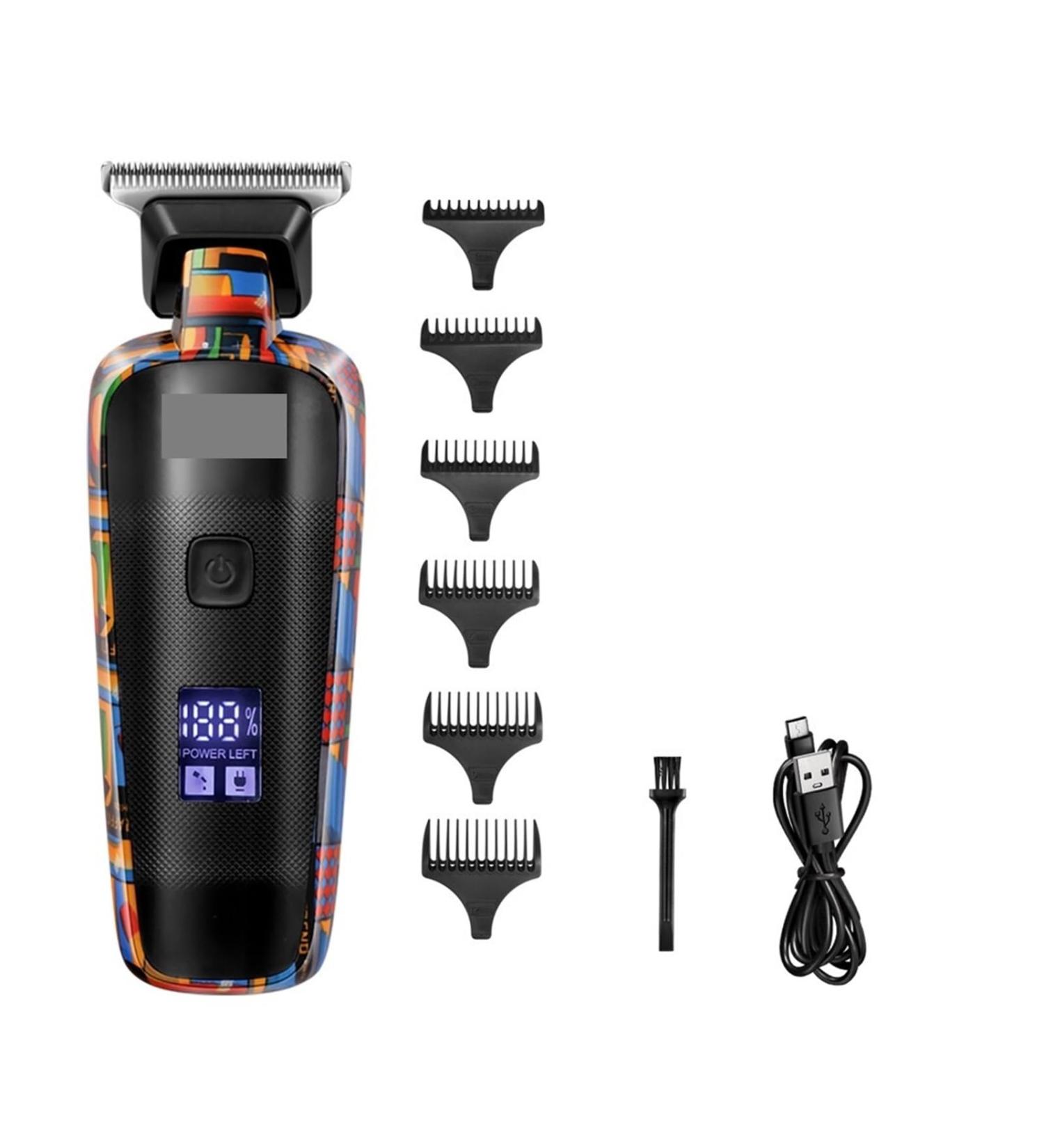 Buy KM-MAX5090 Professional Barber Hair Clipper - Digital Display Electric Razor with Random Graffiti Pattern for Men - International Shipping Available - Buy Online on GoSupps.com