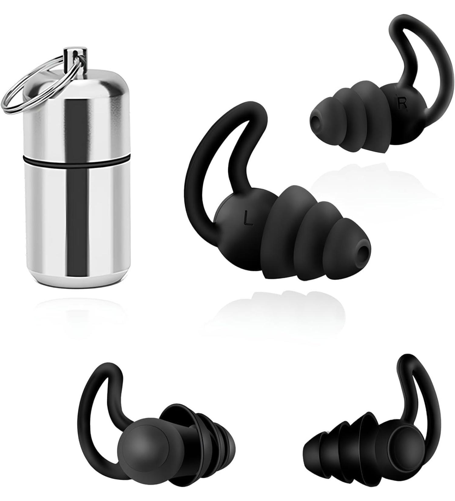 Noise Cancelling Ear Plugs for Sleep - Reusable & Washable Hearing Protection - 32DB Noise Reduction for Side Sleepers Travel & Work - Includes 2 Pairs & Storage Container - Buy Online on GoSupps.com