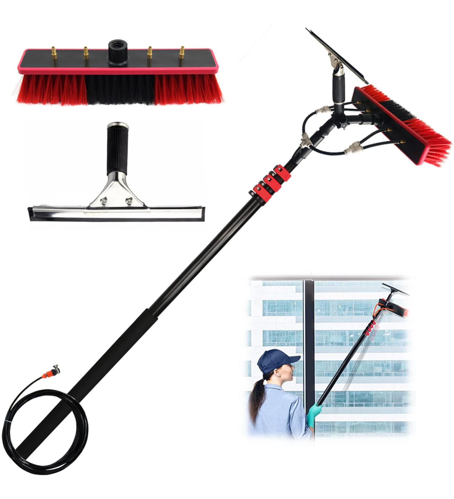 Window Cleaning Pole photovoltaic cleaner Window Cleaning Water-fed Pole Outdoor Window Cleaning Pole Window Cleaning Telescopic Pole Water Fed Brush Squeegee for Cleaner Outdoor Window 35cm Brush Head 8M/27FT - Buy Online on GoSupps.com