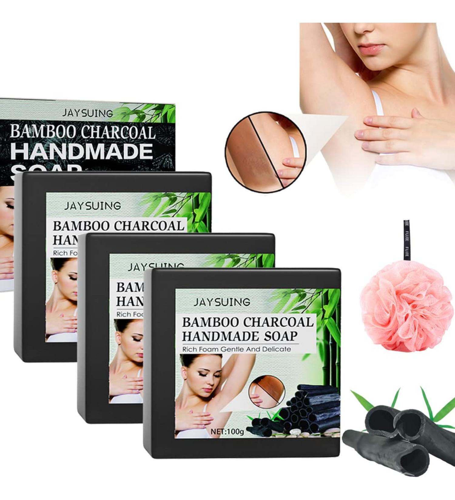Acanthosis Nigricans Treatment Bamboo Charcoal Soap Activated Charcoal Black Bar Soap Dark Spot Remover Soaps Suitable for Any Part (3 pcs) - Buy Online on GoSupps.com