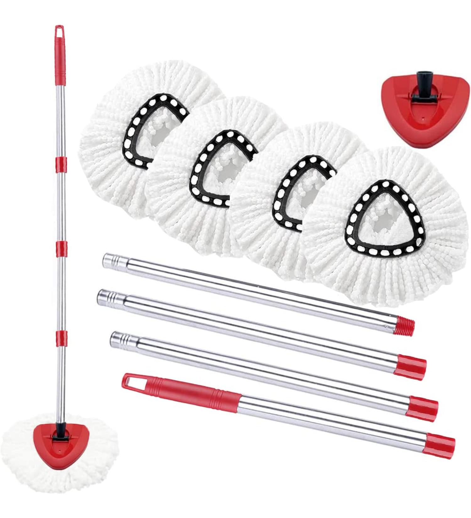 KLYFAR Mop Replace Head - 4 Pack Microfiber Refills for O Cedar EasyWring Spin Mop | Compatible with Ocedar 1 Tank System | 58in Handle | White - Buy Online on GoSupps.com