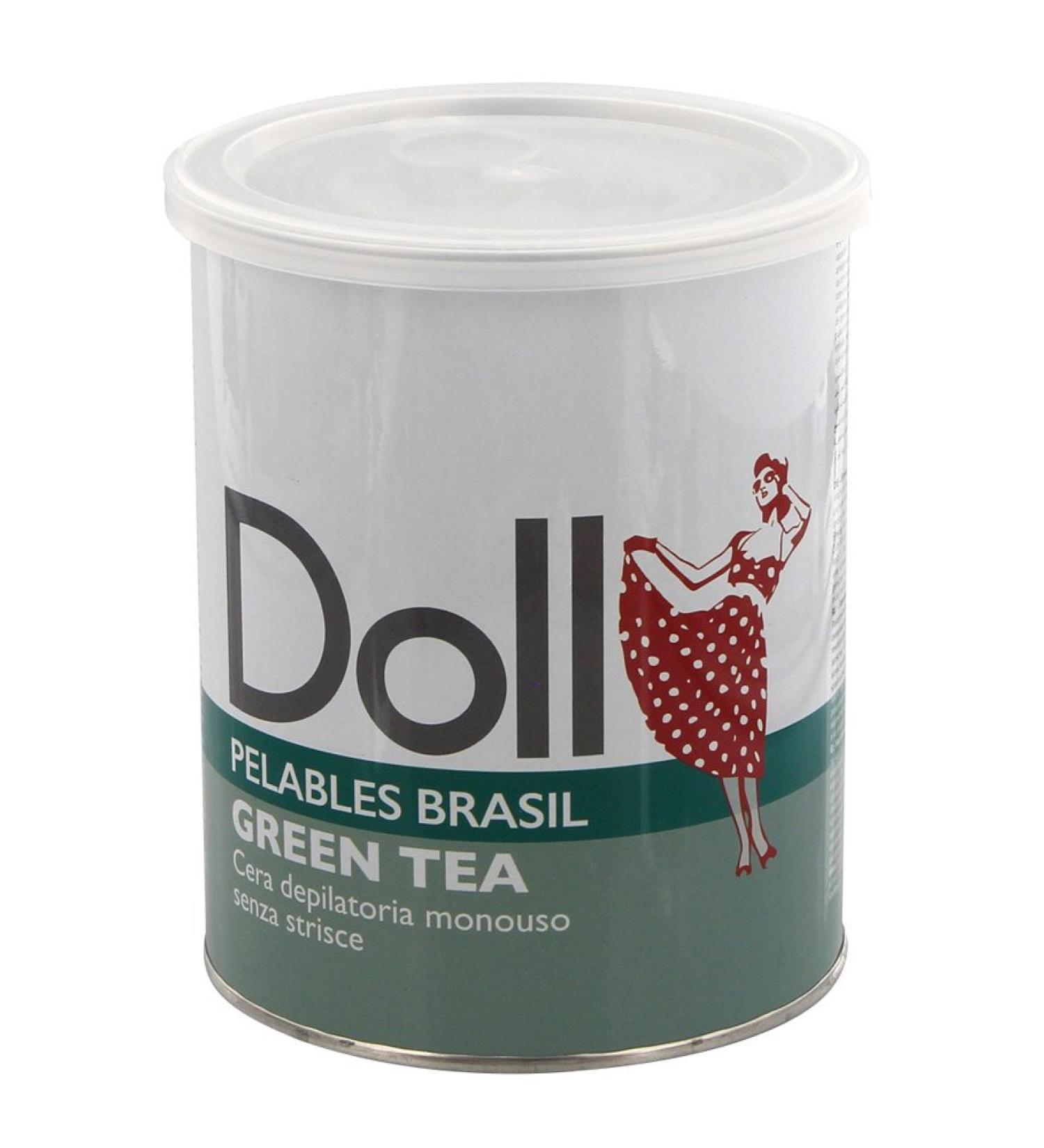 Kosmetex Green Tea Doll Wax Pelables Primo wax can for flexible waxing without fleece strips 800g