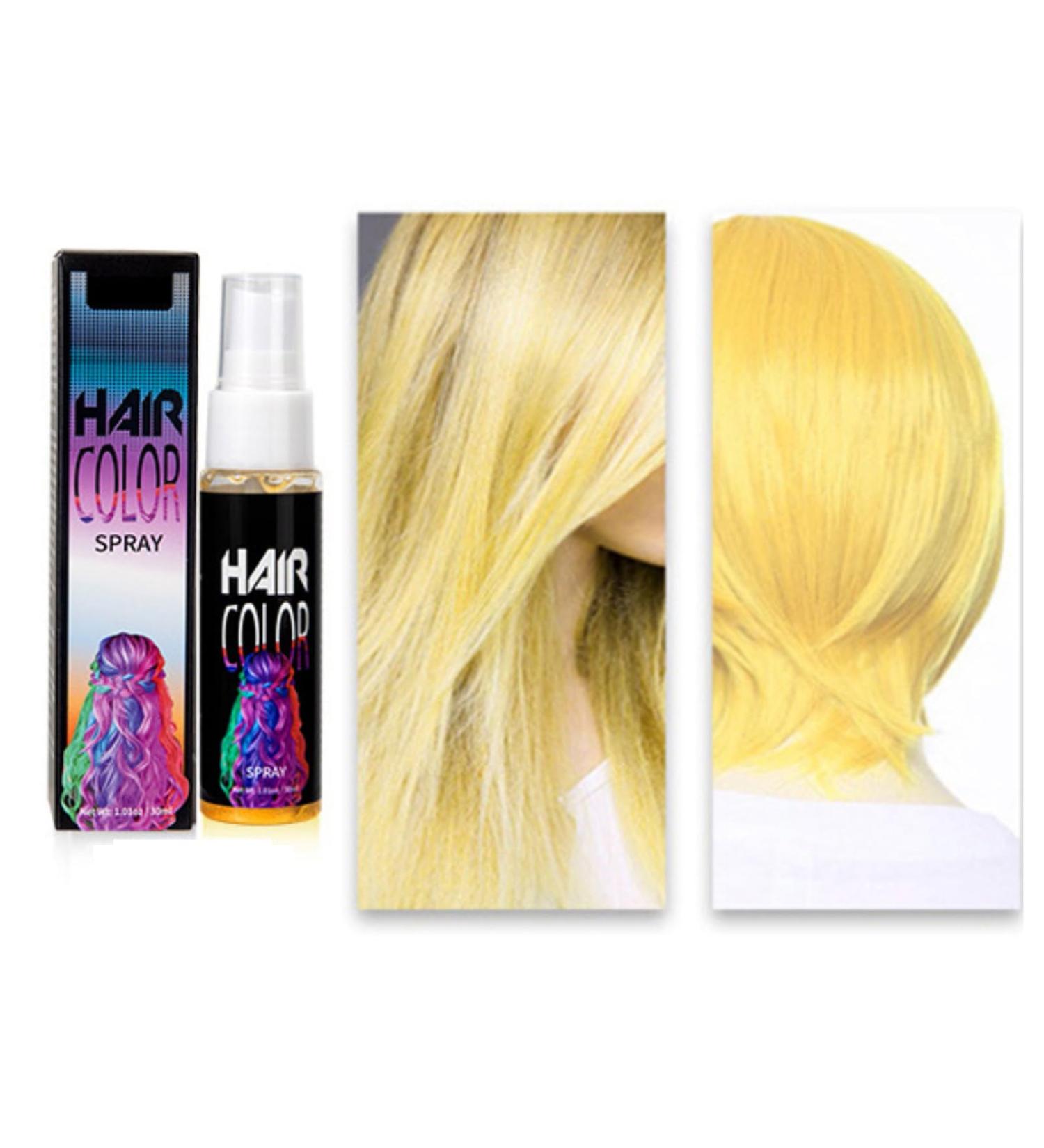 Hair Color Spray Temporary Hair Dye Spray Instant Vivid Hair Color for All Hair Types Fast-Drying Non-Sticky Formula Fragrance Free Safe for Hair 1 Fl Oz 1 Fl Oz (Pack of 1) Golden Yellow - Buy Online on GoSupps.com