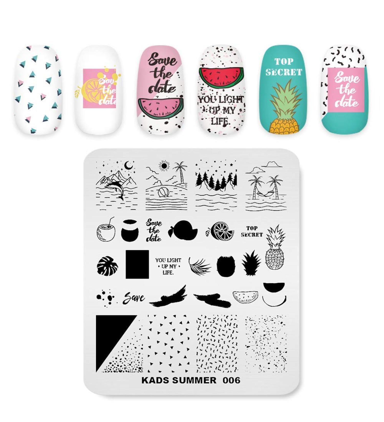 KADS Nail Art Stamping plate Nail Template Nail Art Design Tool Nail DIY Design Image Plate (SU006) - Buy Online on GoSupps.com