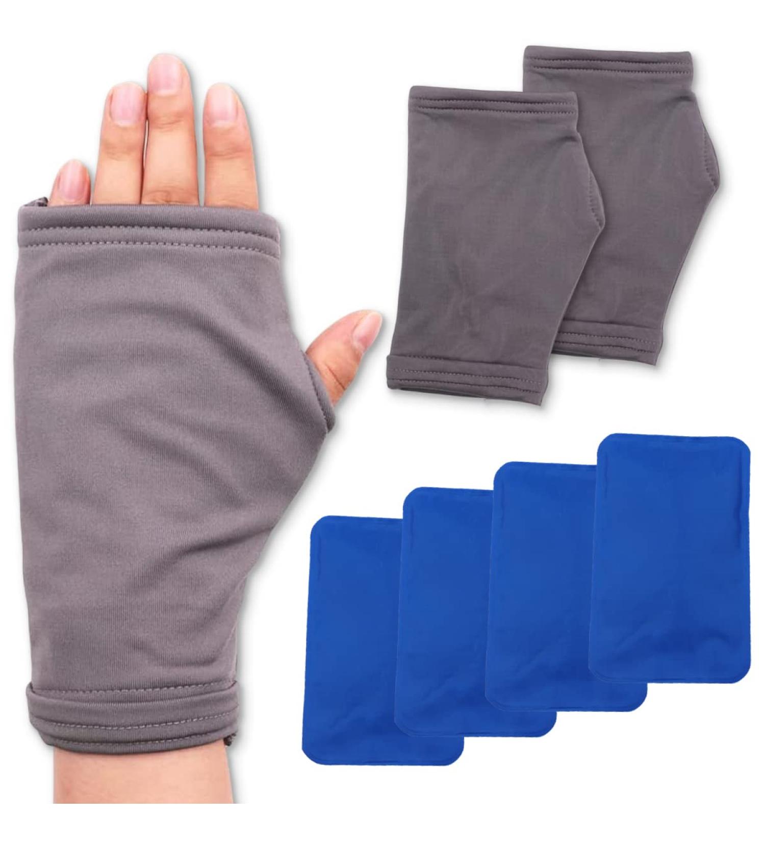Hot and Cold Hand Therapy Gloves - Ice Pack Mittens for Arthritis and Carpal Tunnel Pain Relief (Grey) - Buy Online on GoSupps.com