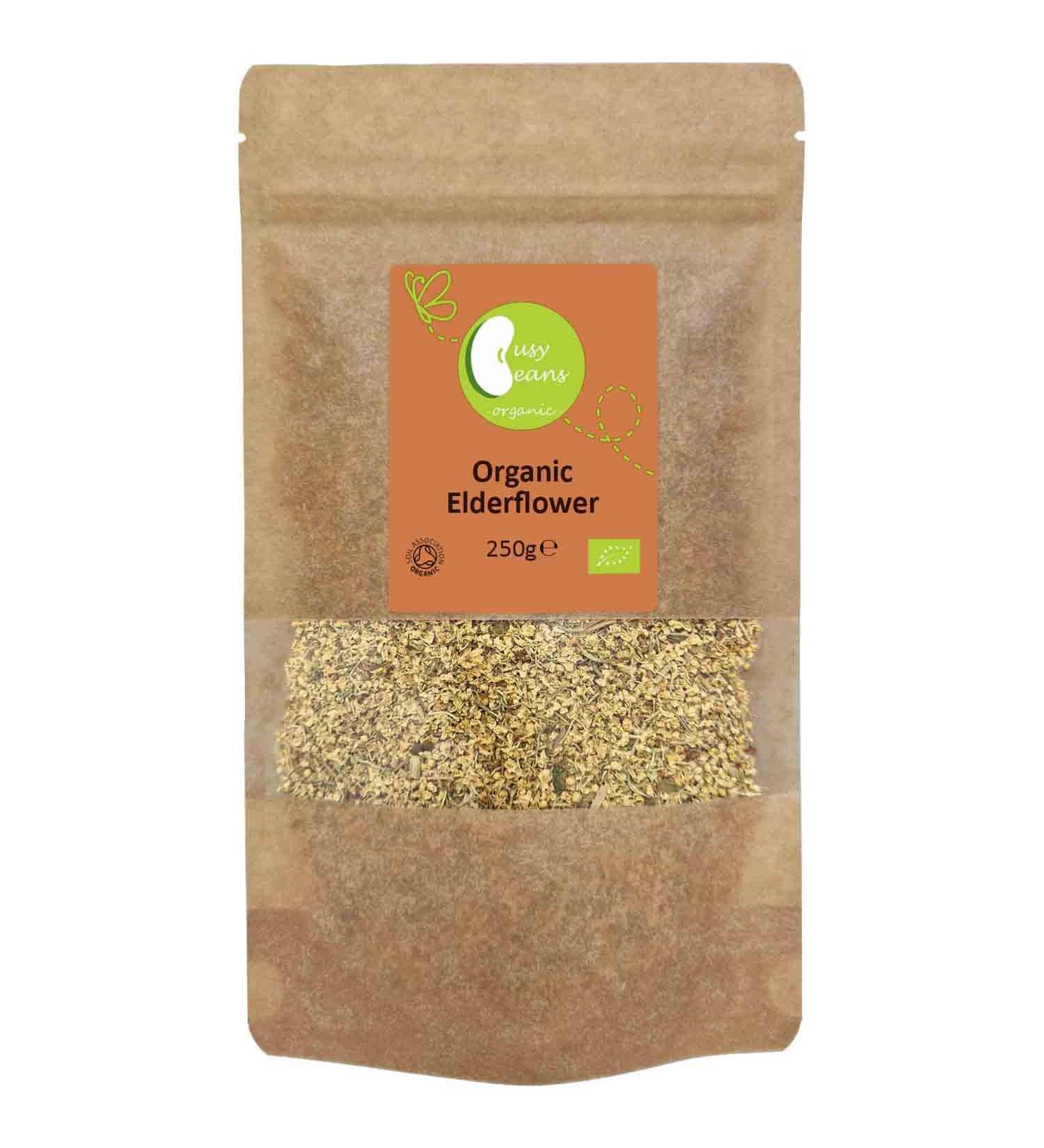 Organic Elderflower - Certified Organic - by Busy Beans Organic (250g) - Buy Online on GoSupps.com
