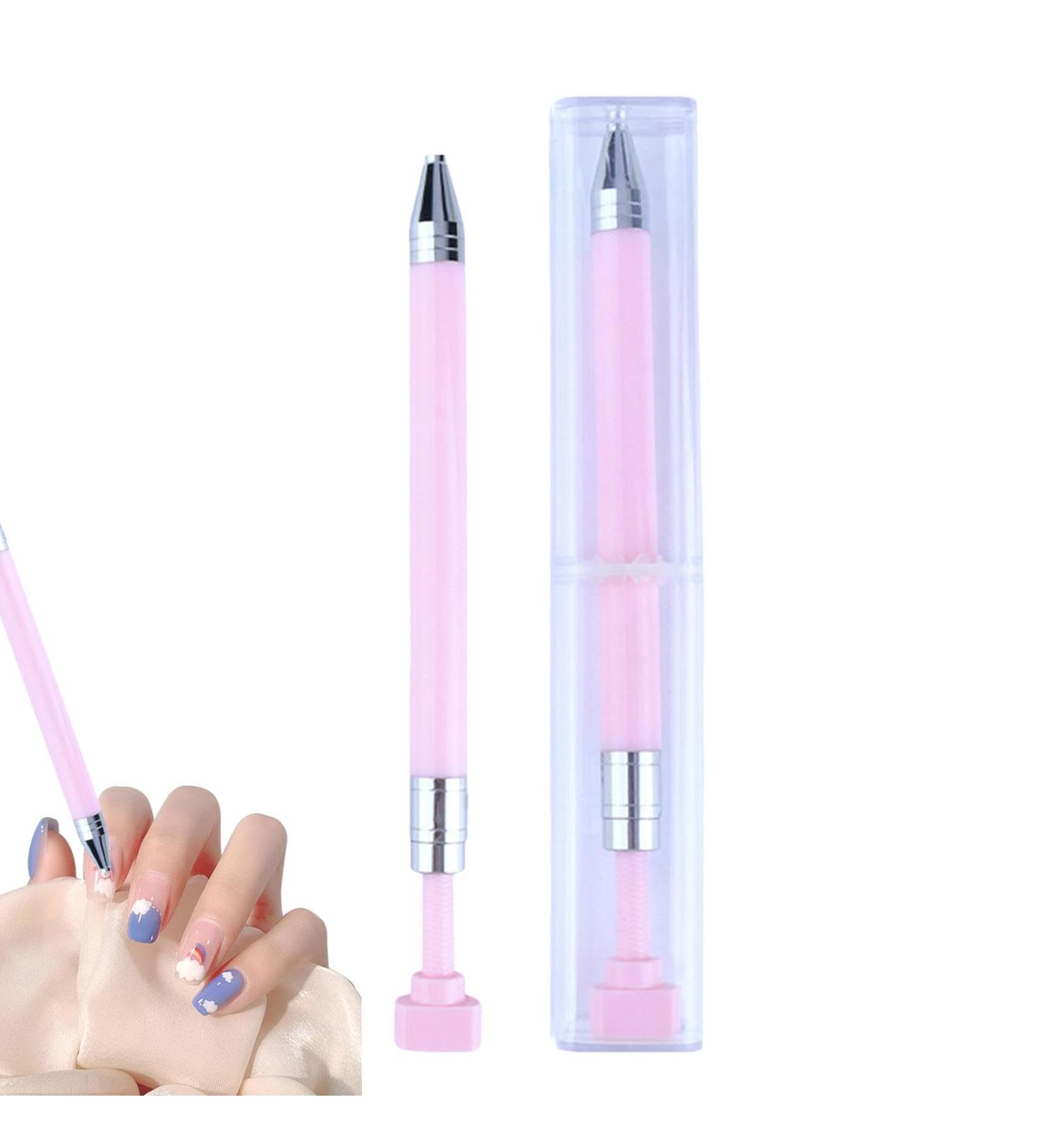 Nail Art | Manicure Art Drill Rhinestone Dotting Pencil - Rhinestone Art Portable Dotting Nail Too for Home Travel Business Trip Apartment Pink - Buy Online on GoSupps.com