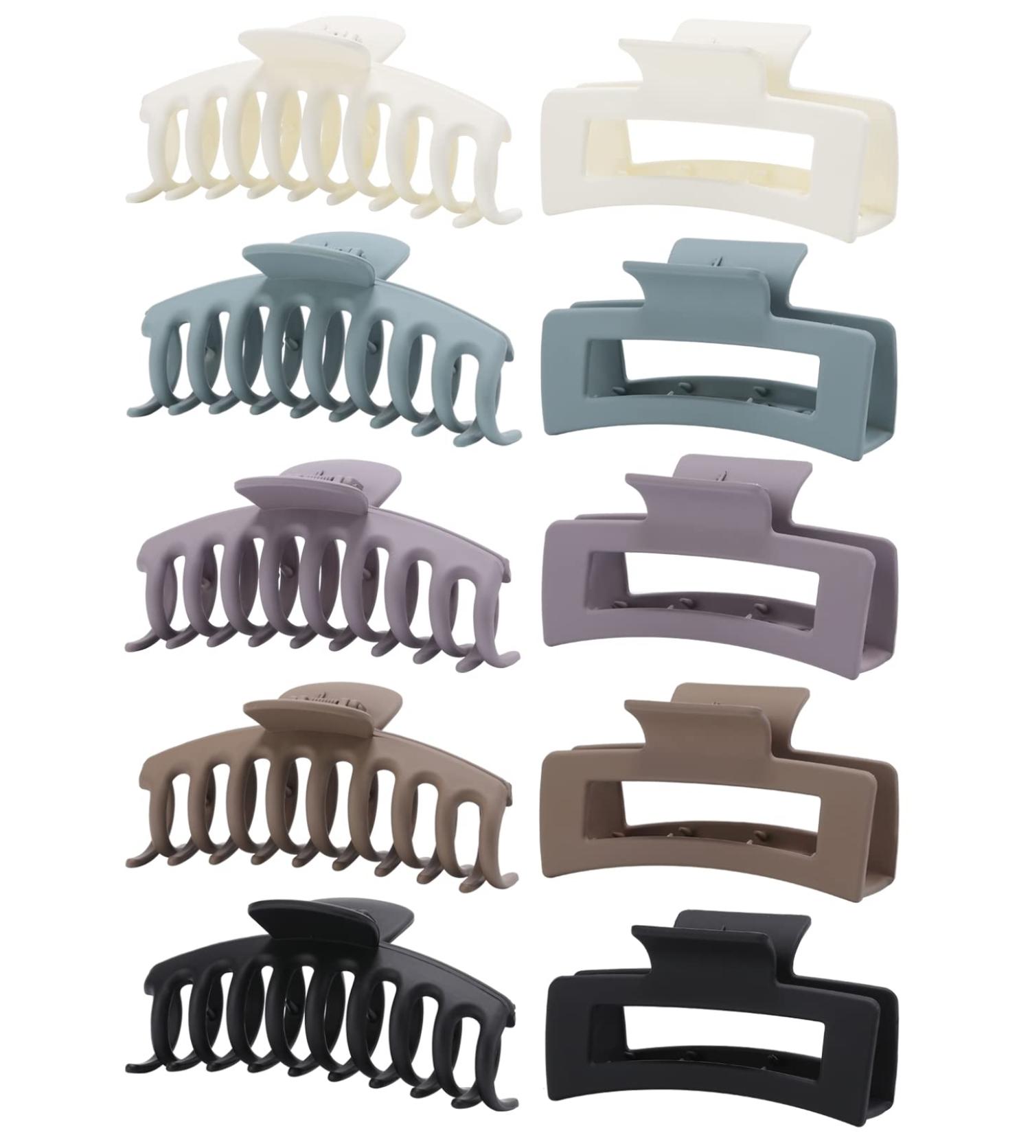 10 PCS Large Hair Claw Clips for Women - Strong Hold Matte Banana Clips for Thick & Thin Hair - 4.1 Inches Rectangle Barrettes - Buy Online on GoSupps.com