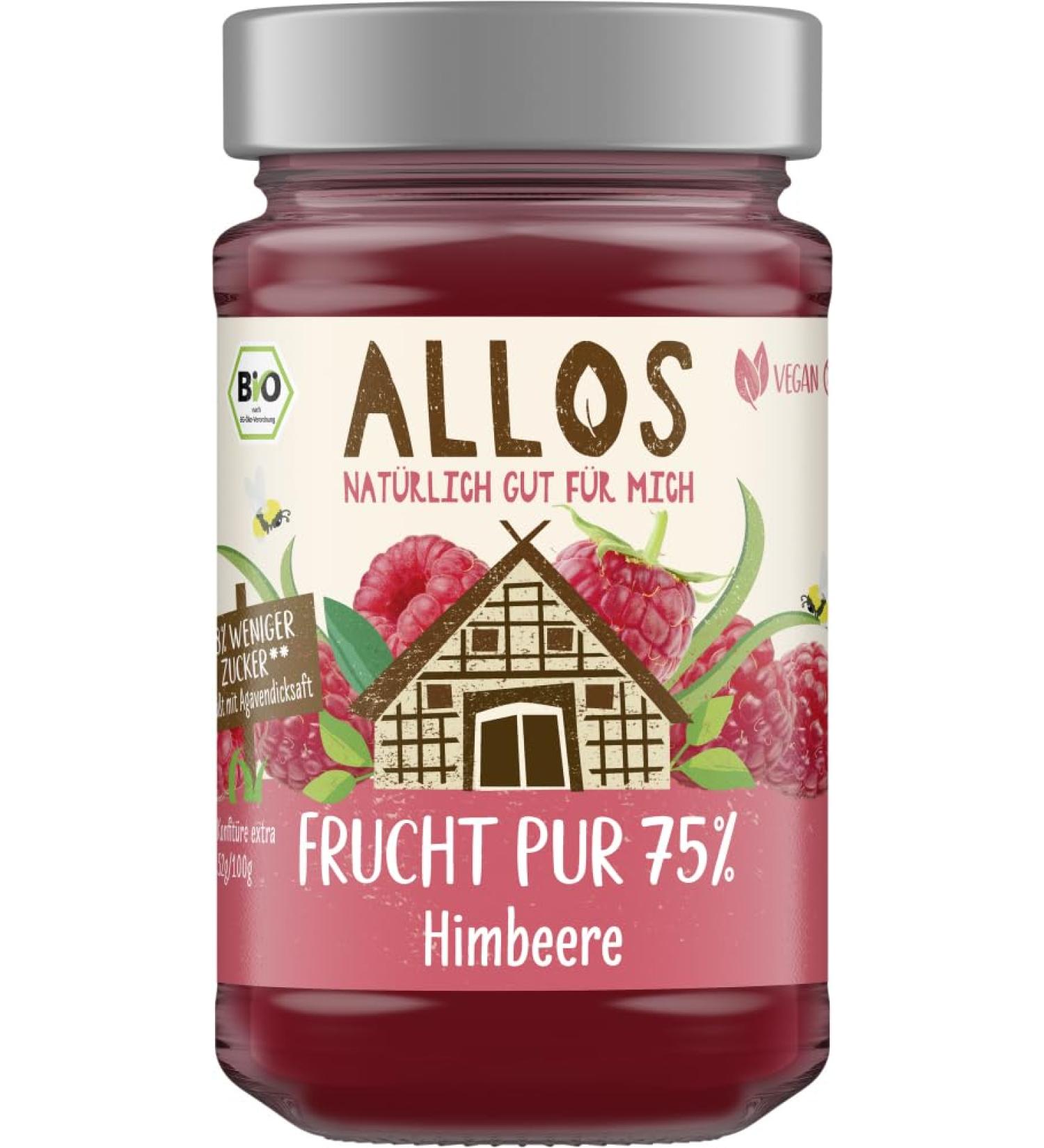 Allos Allos Pure Organic Fruit 75% Raspberry (6 x 250 g)