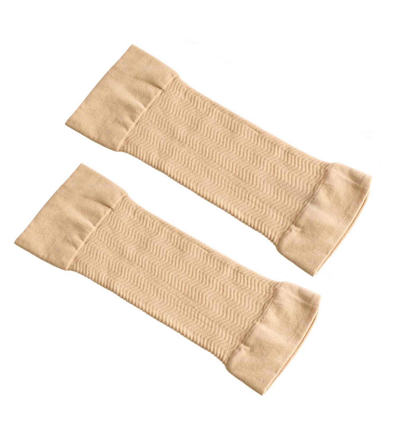 2 Pairs Arm Slimming Shapers for Women | Upper Arm Compression Sleeves & Wraps for Flabby Arms - Ideal for Weight Loss - Beige - Buy Online on GoSupps.com