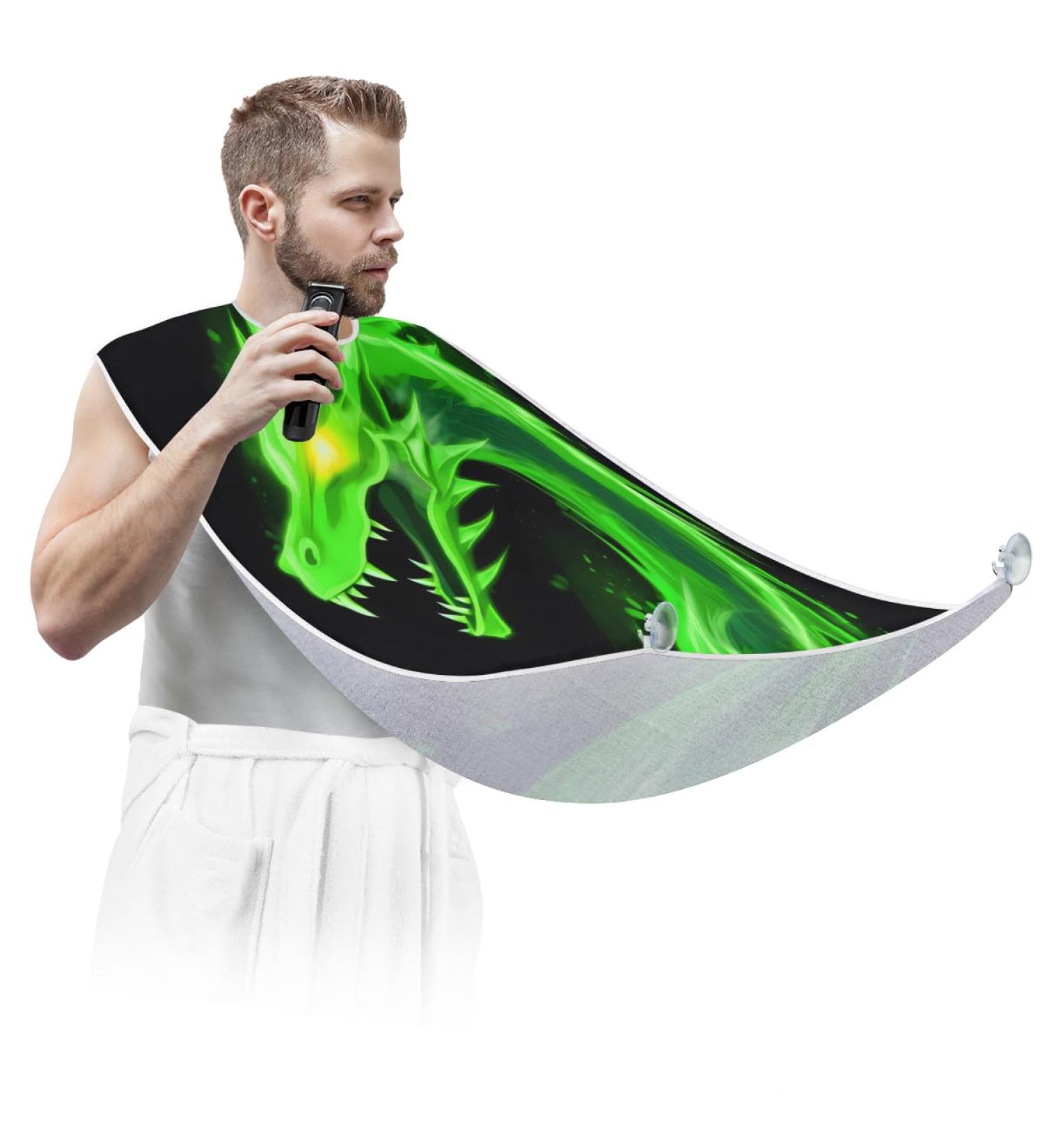 Fire Dragon Beard Bib Apron | Beard Hair Catcher for Men | Perfect Father's Day & Christmas Gift for Dad & Husband | 2 Suction Cups Included - Buy Online on GoSupps.com