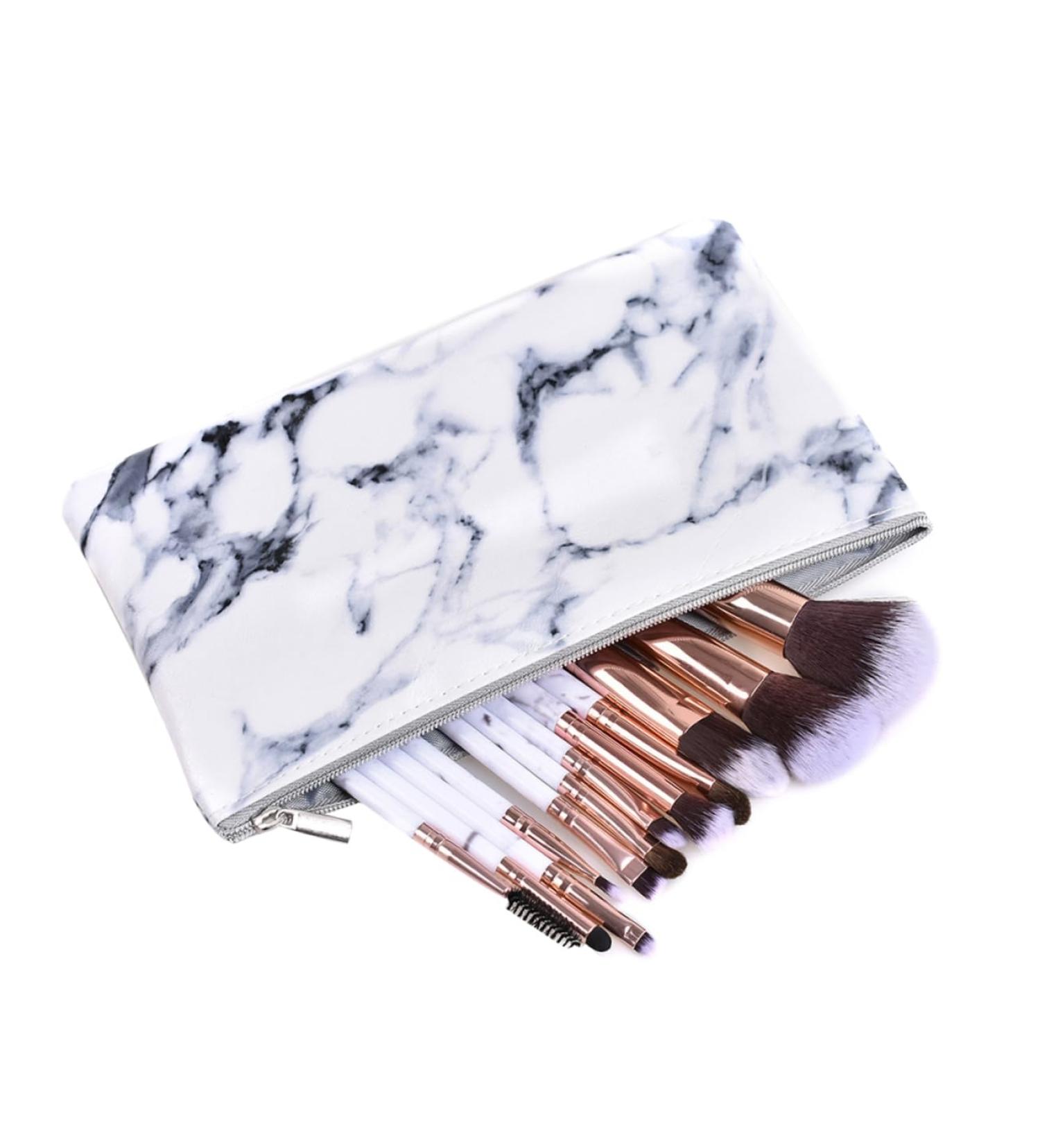 Baluue 12pcs Powder Marble Bristles Nylon Kit Brush Handle Makeup Cosmetics Synthetic - Buy Online on GoSupps.com