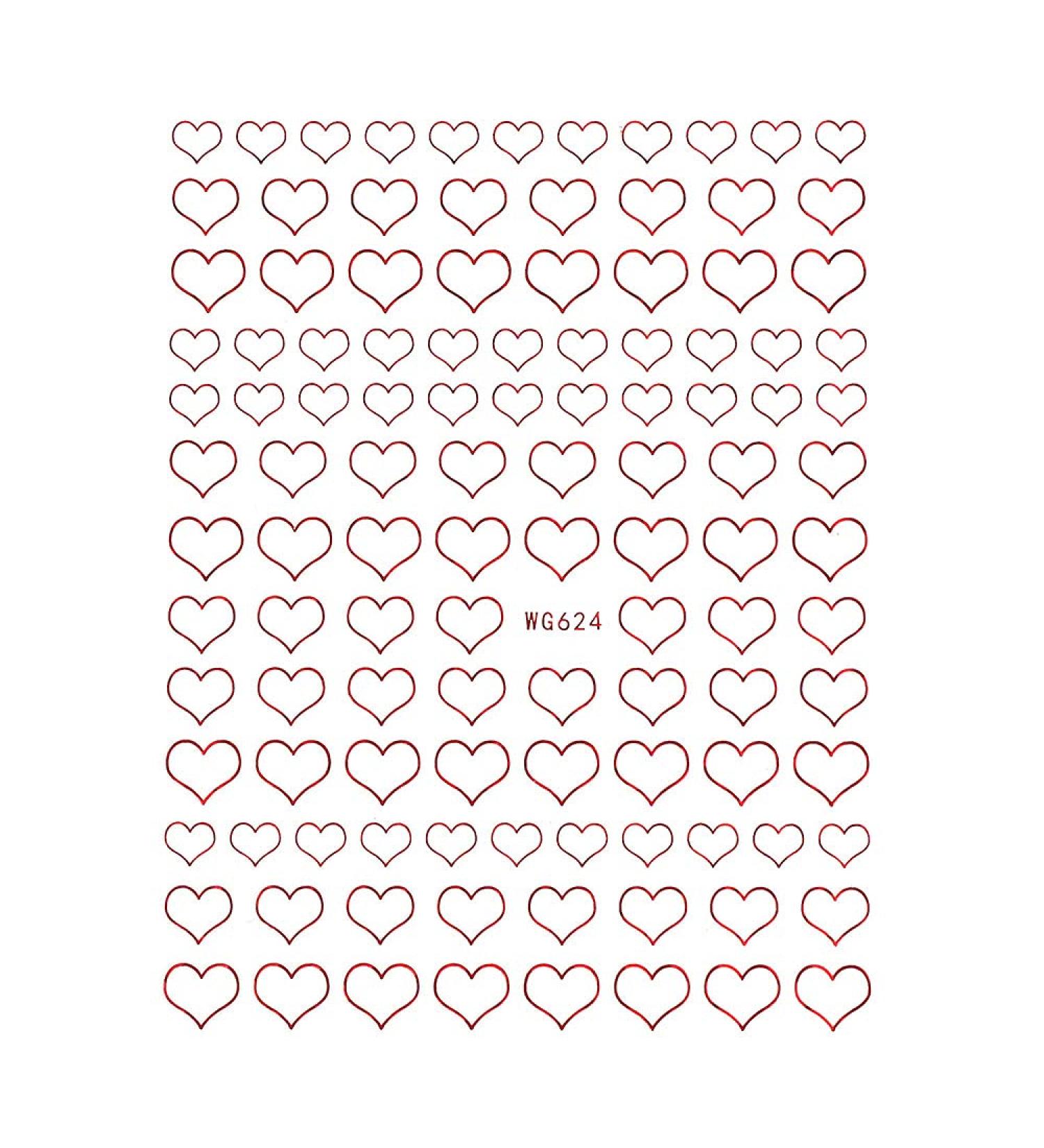 1 PC 2021 Simple Nails Accessories Gold Summer Diy Slider Nail Sticker 3D Love Heart Design(red) - Buy Online on GoSupps.com
