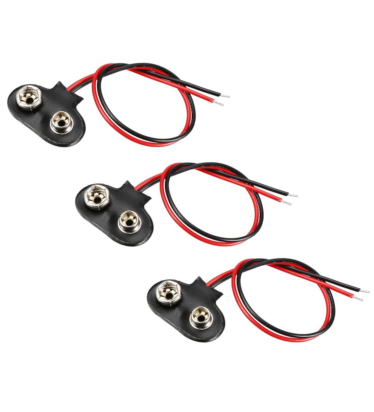 Buy uxcell 3pcs DC 9V Battery Clip T-Type Connector - Faux Leather Housing 12cm Lead Wire - International Shipping Available - Buy Online on GoSupps.com
