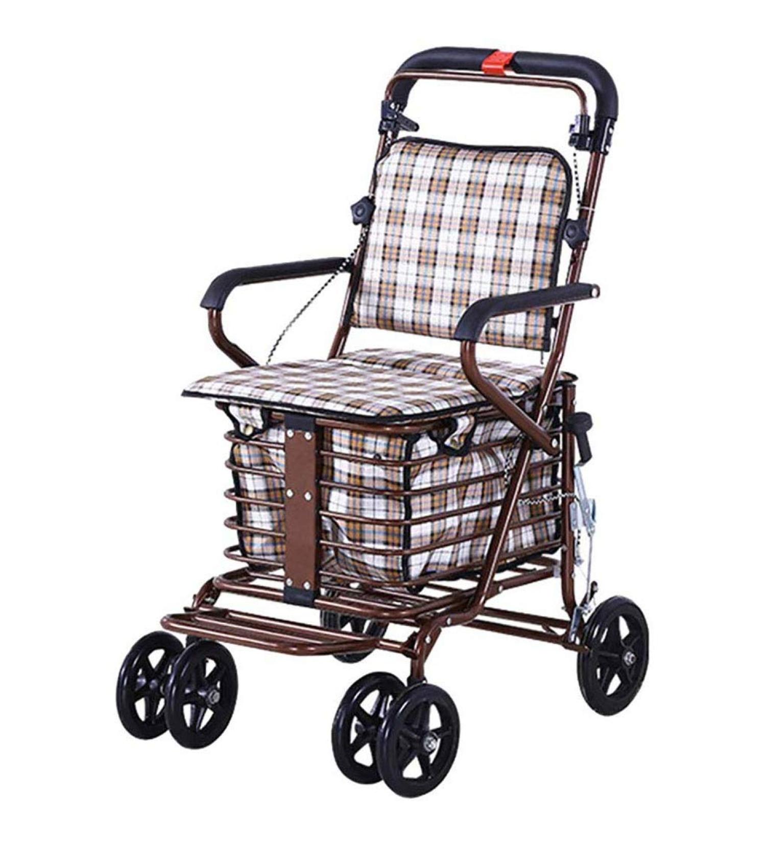 Small Cart Old Man Step-by-Step Rider Can Sit with Armrests Economical Simple Elderly Portable Thickening Rest Elderly Walker Wheelchair - Buy Online on GoSupps.com
