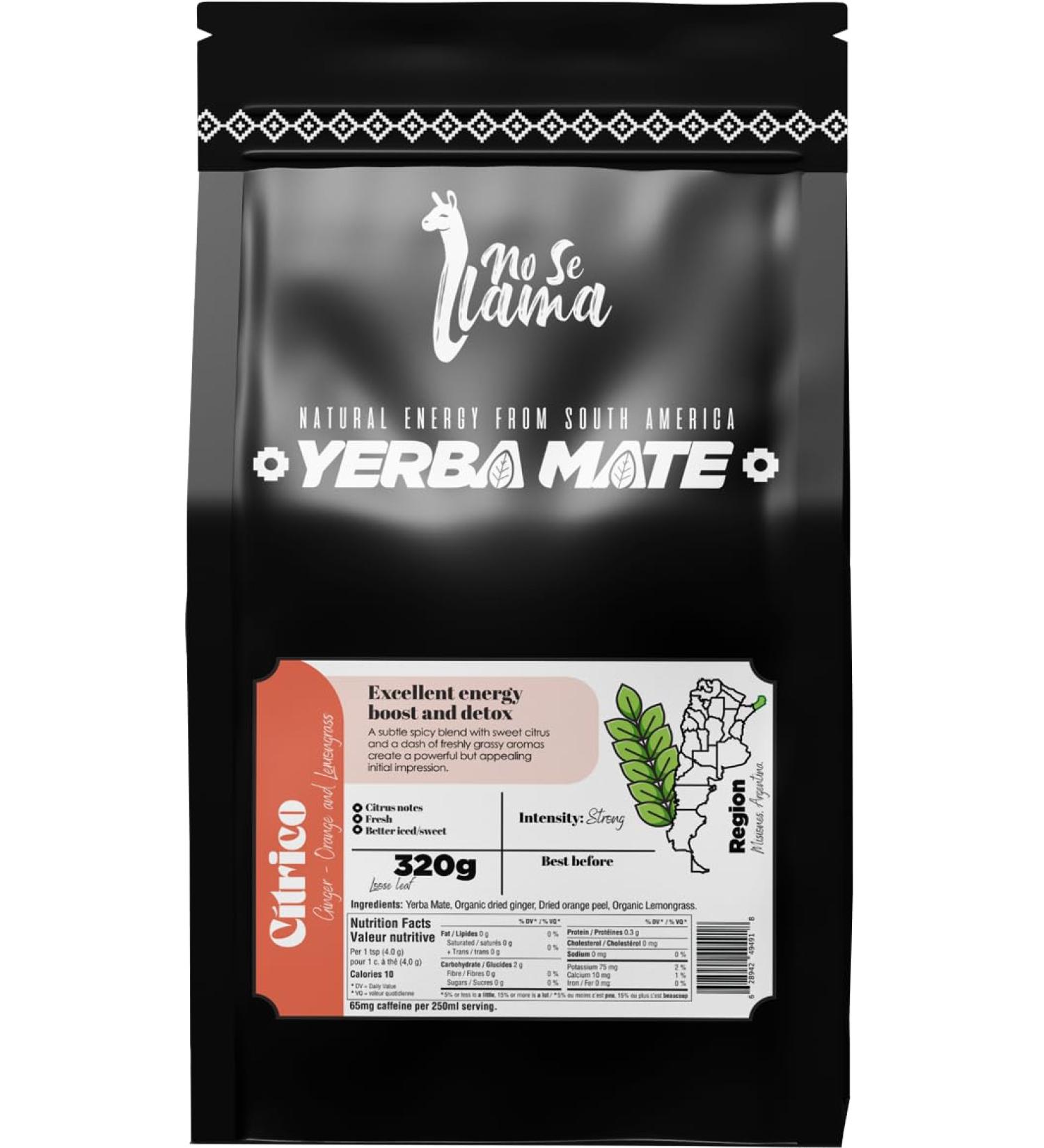 Pure premium Yerba Mate loose-leaf No se Llama South American luxury energizing herbal tea blend - CITRICO "Excellent energy boost and detox ". - Buy Online on GoSupps.com