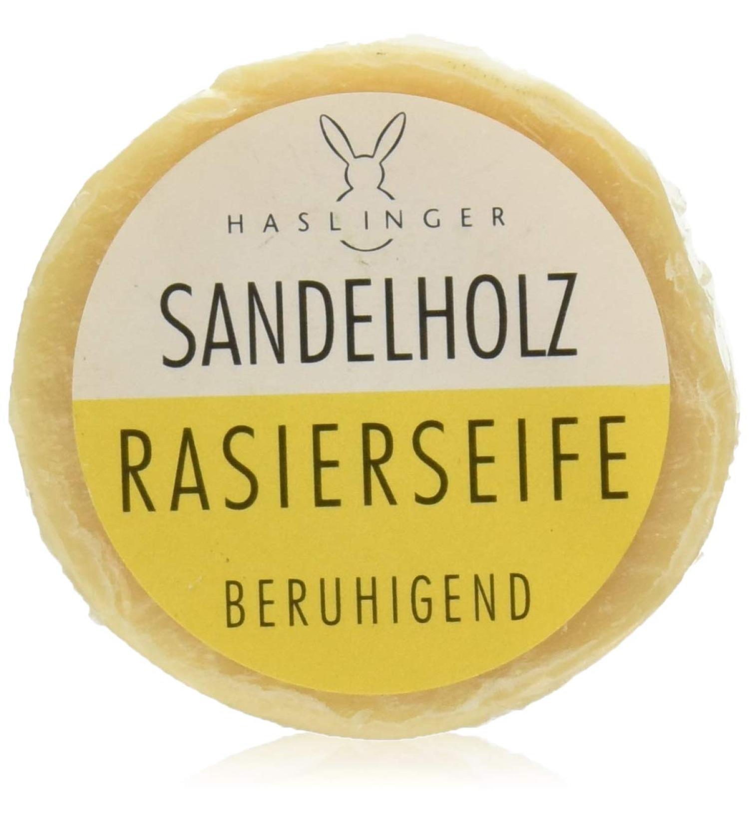 Haslinger Sandalwood Shaving Soap 60g - Premium Eco-Friendly Shaving Cream for Men | International Shipping - Buy Online on GoSupps.com